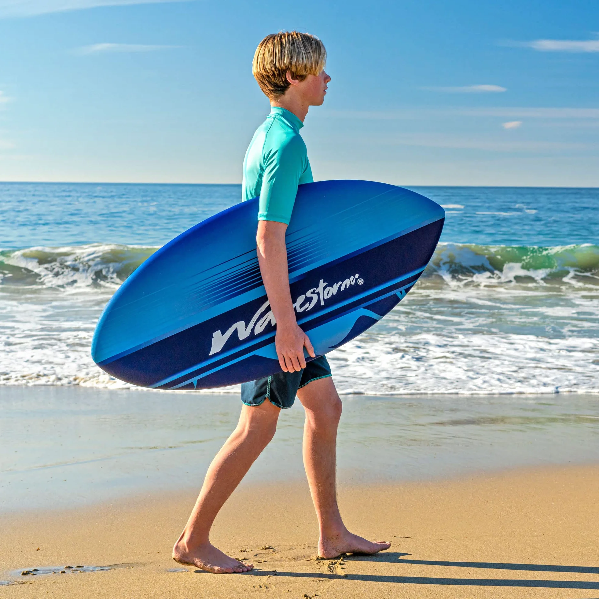 Wavestorm Skimboard piankowy 122 cm | Skimboard dla początkujących i wszystkich poziomów do skakania, surfingu i bodyboardu, niebieski Skimboard