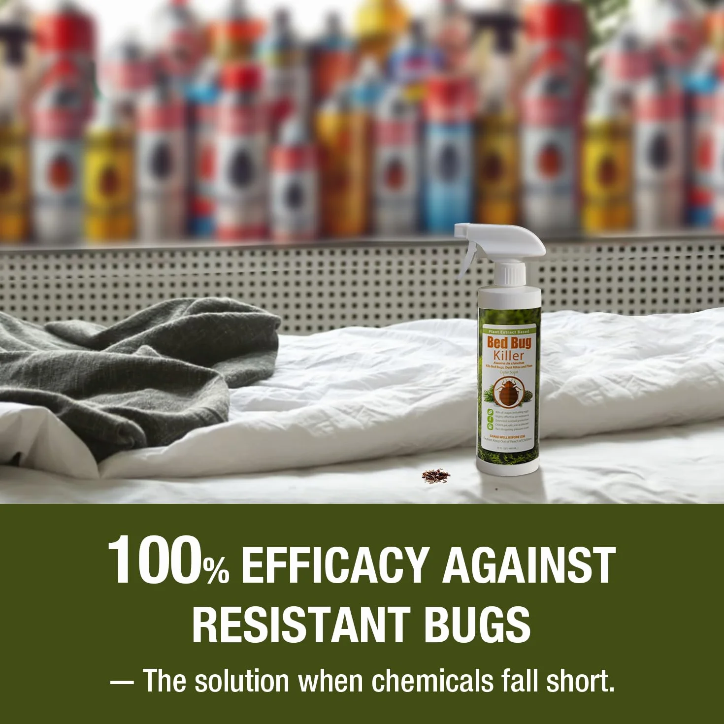 EcoRaider naturalny spray na owady (480 ml), 100% szybka eliminacja + eliminuje jaja i odporne owady, zaawansowana ochrona resztkowa, nietoksyczny + bezpieczny dla dzieci i zwierząt