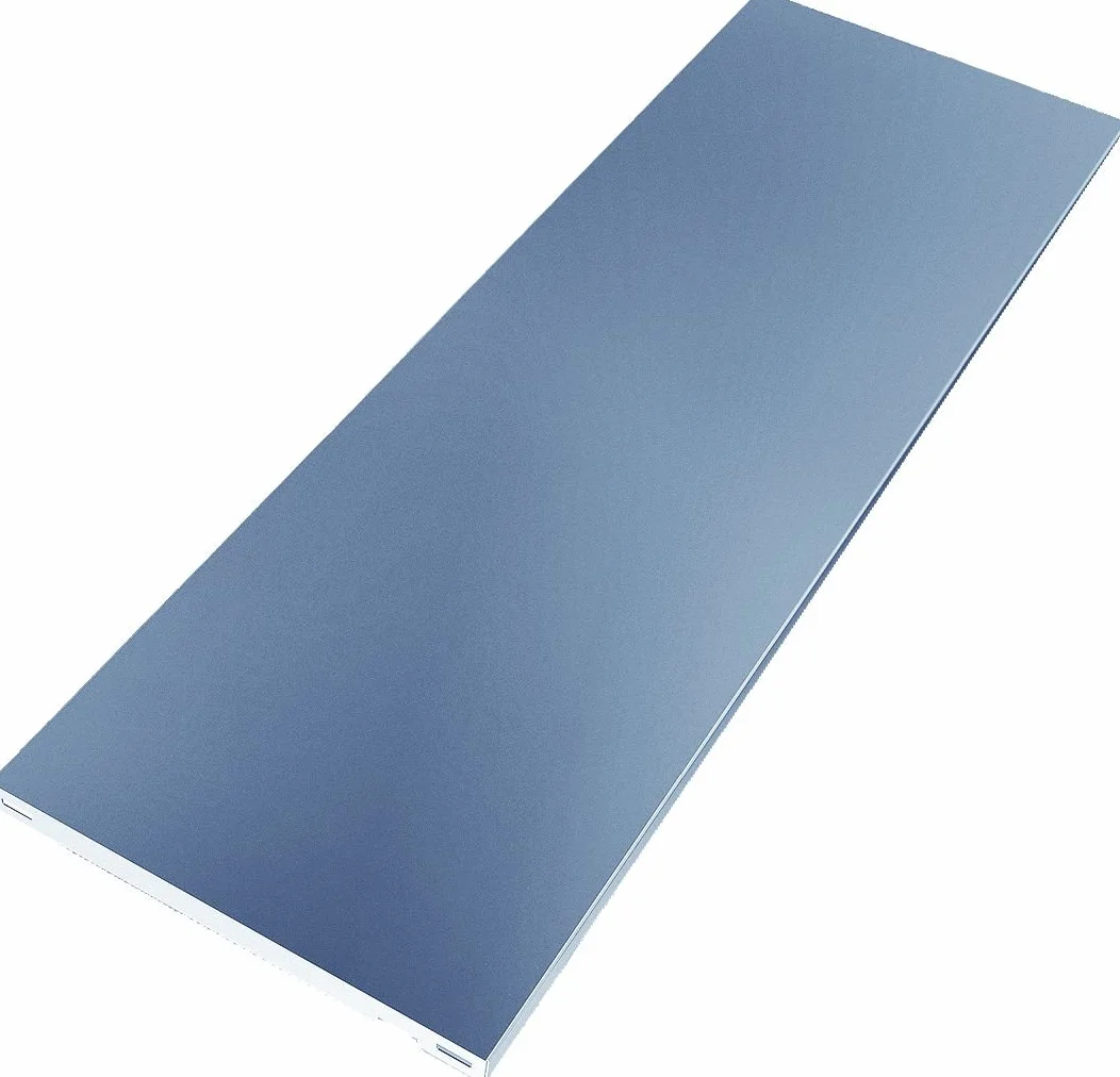 Półka stalowa do samodzielnego montażu – półka do szyny ściennej i wspornika regału Pro – 800 x 300 mm, stal, białe aluminium, 2 szt.