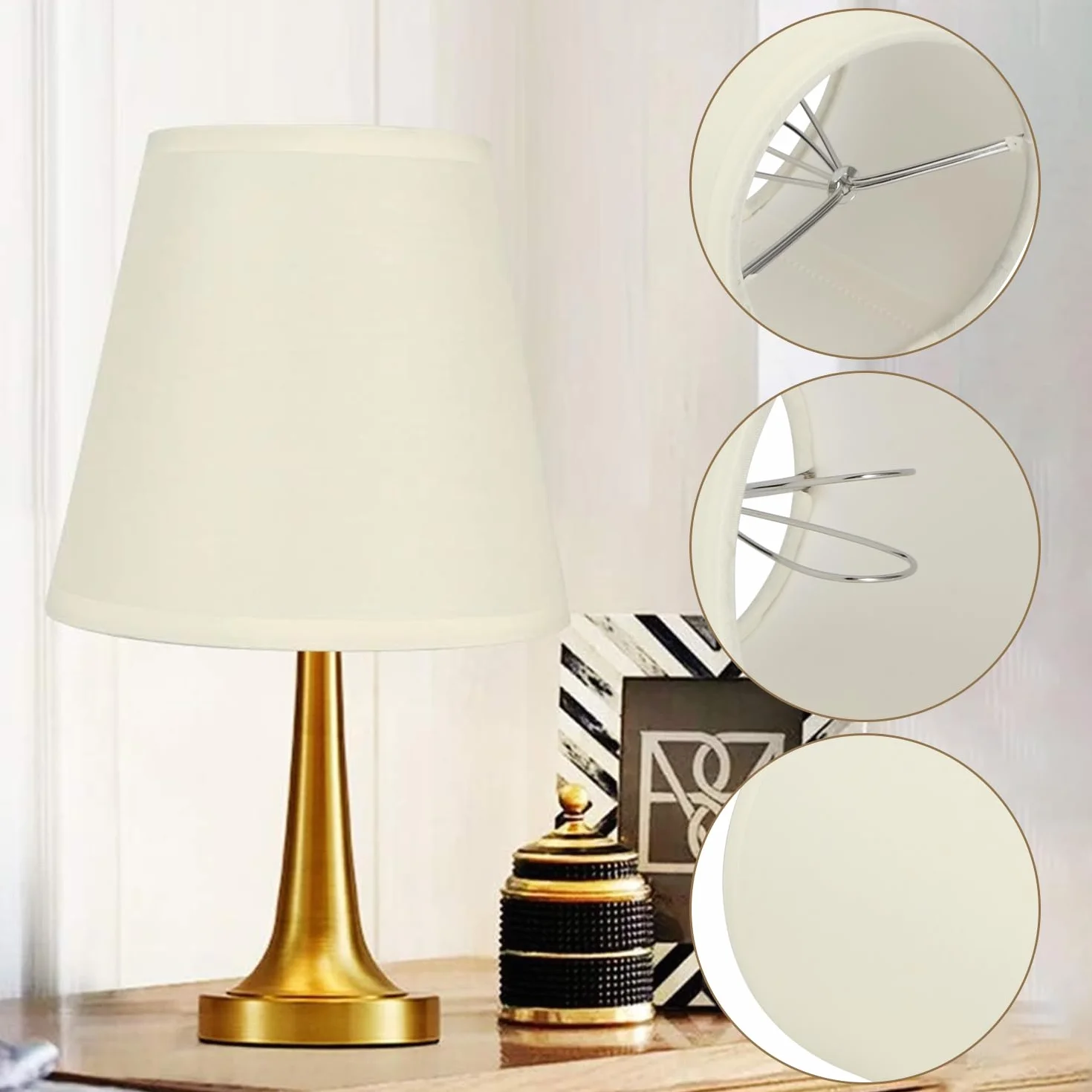 6 sztuk żyrandol abażur, nowoczesny domowy E14 abażur z klipsem z tkaniny Mały abażur, kremowy klosz Droplight klosz do lampy