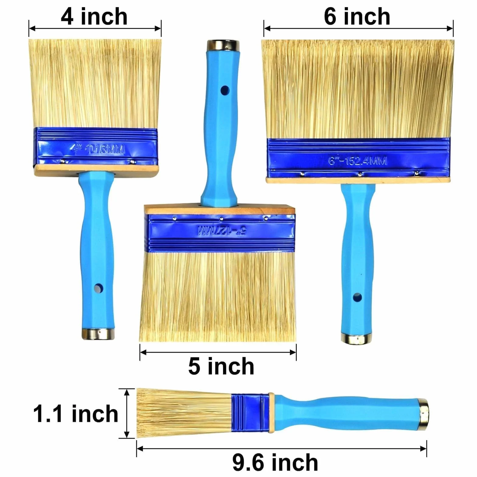 3 sztuki (4,5,6 cm) wytrzymałe profesjonalne pędzle do tapet, pędzel do plam, pędzel do tapet, pędzel emulsyjny, pędzle do malowania, podwójne grube 3 cm, pędzel ogrodzeniowy, pędzel do malowania