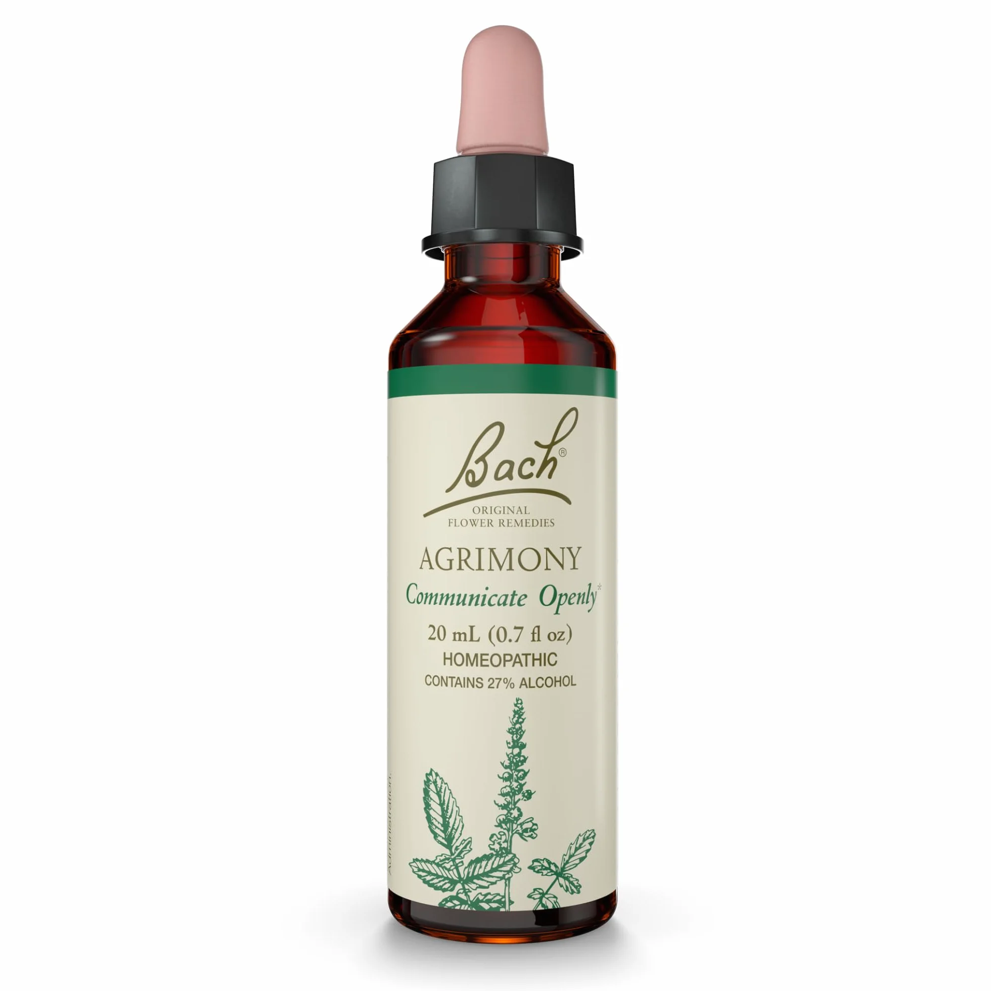 Bach Oryginalne środki na kwiaty (Agrimony) Stand Your Ground, komunikuj się otwarcie, dobre samopoczucie emocjonalne, naturalna esencja kwiatowa, 20 ml
