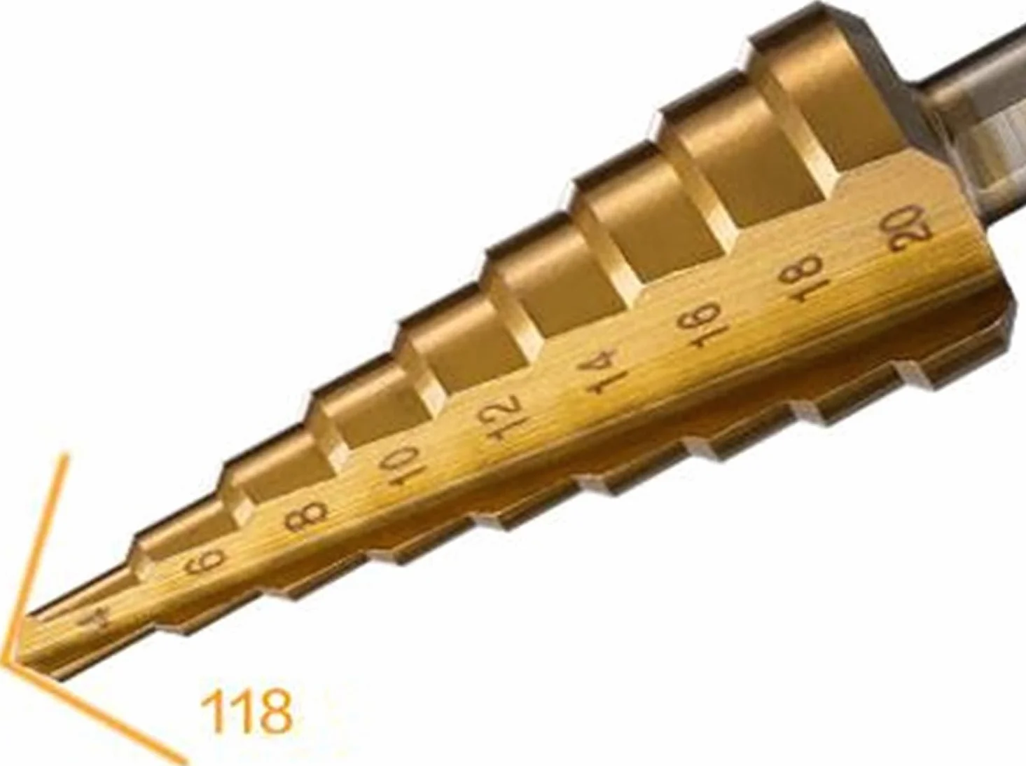 Wiertła do metalu, wiertło stopniowe z rowkiem spiralnym, 4-12/4-20/4-32 mm HSS 6542 wiertło stopniowe z chwytem trójkątnym, odpowiednie do wiercenia aluminium, blachy, stali nierdzewnej 304 (Materia