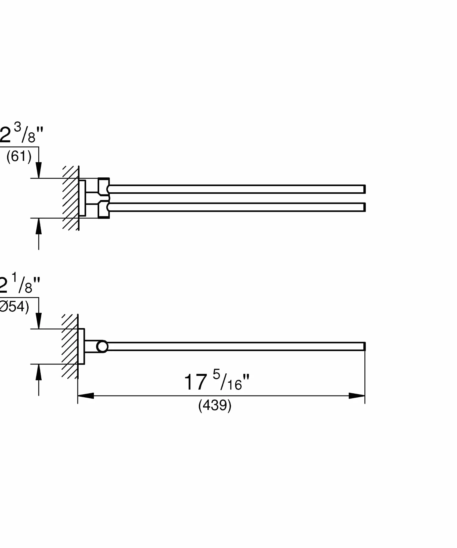 Grohe Start QuickFix 41183000 wieszak na ręczniki, chromowany, z QuickScrew