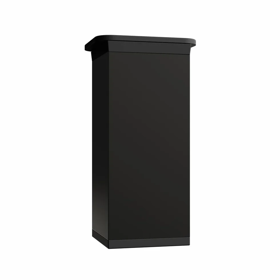 sossai® - stopki meblowe MFV1 | komplet/zestaw 8 sztuk | stopki kwadratowe 40 x 40mm | kolor: czarny mat | wysokość: 80mm z możliwością regulacji +20mm | tworzywo: aluminium | zestaw wkrętów do drewna