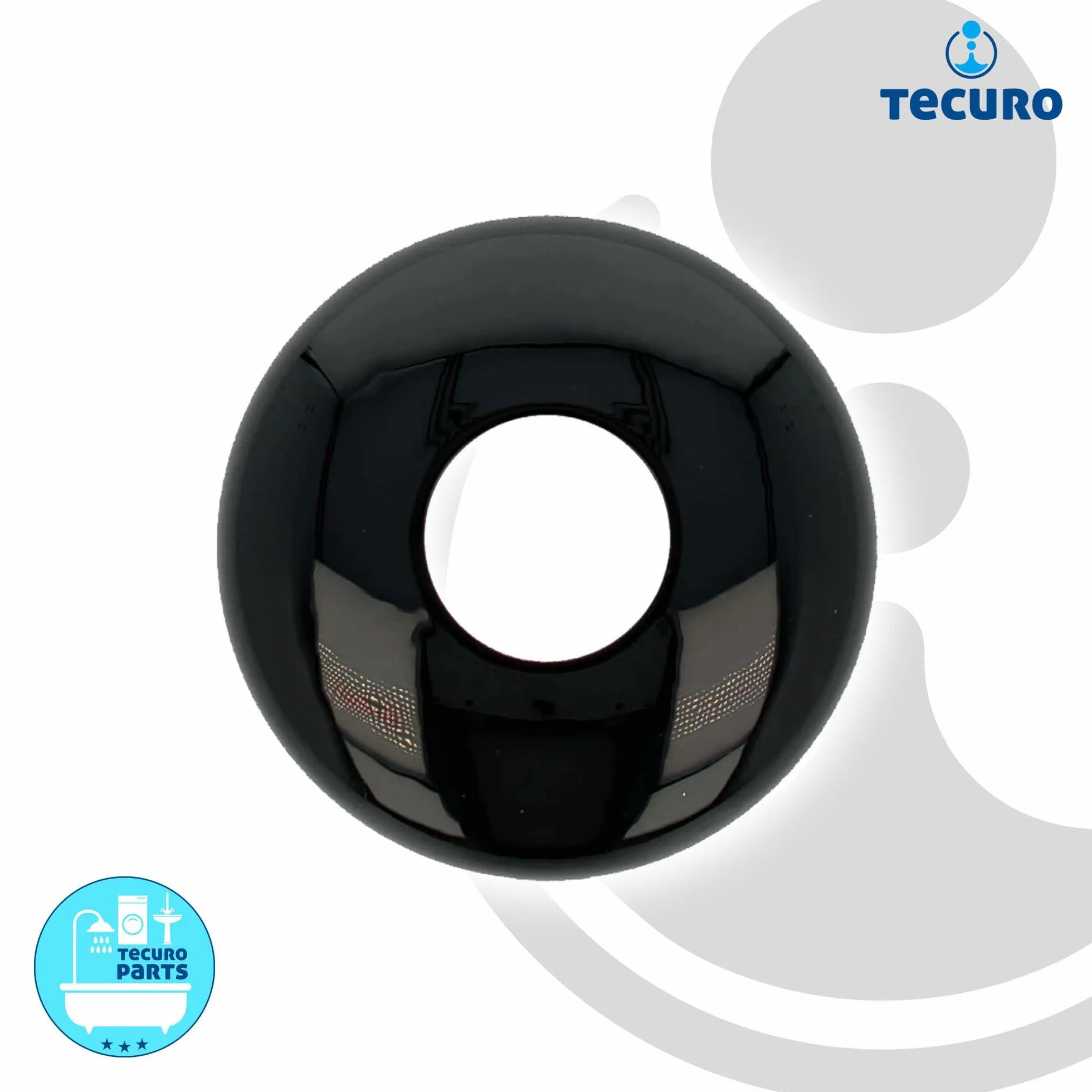 tecuro Designerska rozeta do kranu (1/2) Ø 22 mm x Ø 61 mm x 30 mm - czarna