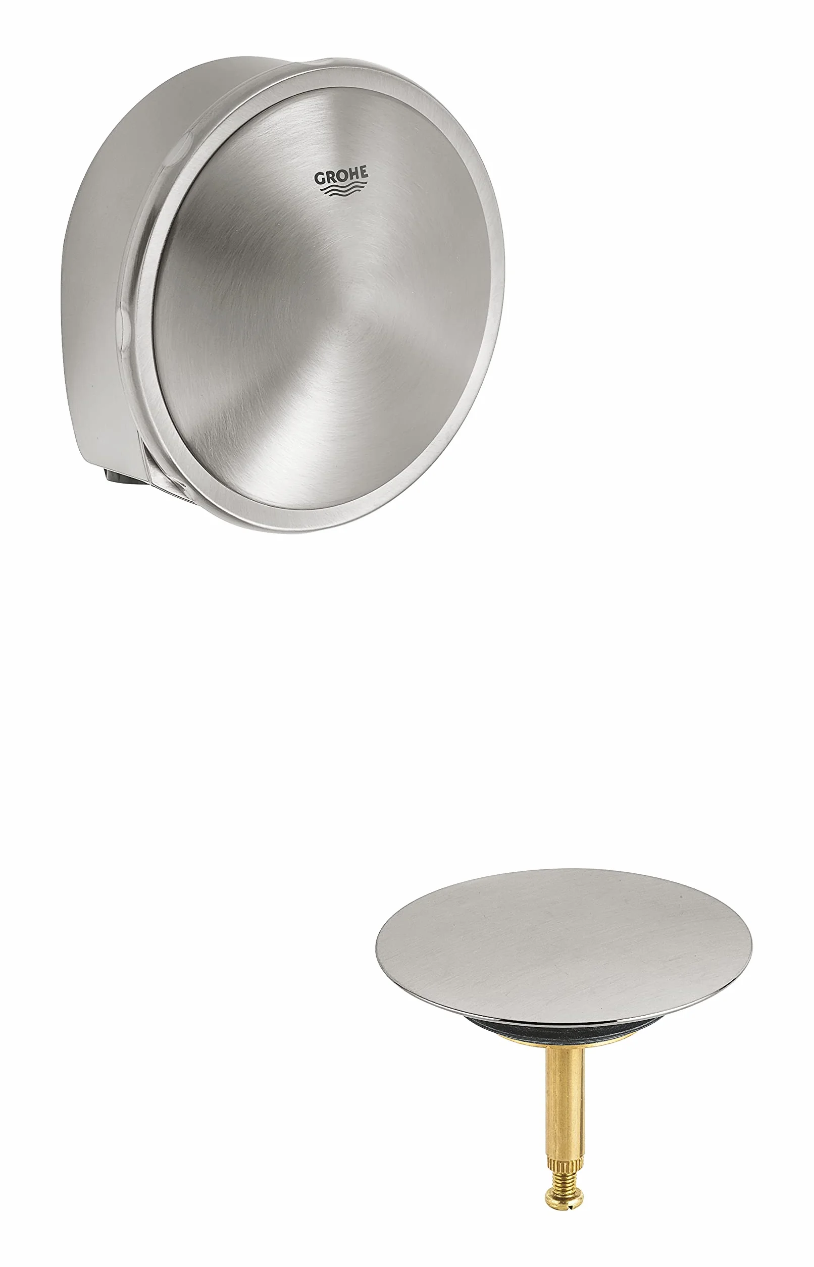 GROHE Talentofill zestaw do napełniania wanny, odpływu i przelewu (trwała powierzchnia, z akcesoriami montażowymi), supersteel, 19952DC0