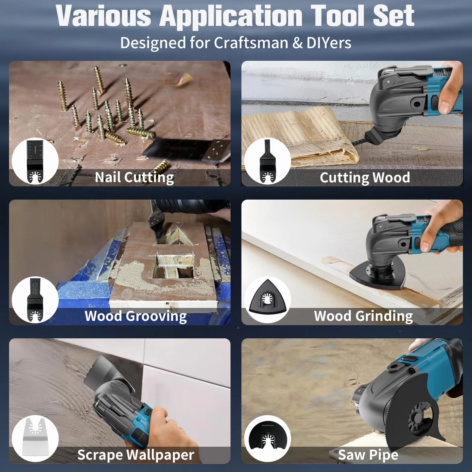Makita 18V Li-Ion Wielofunkcyjne Narzędzie Oscylacyjne Bezszczotkowy Multimaster 23 Akcesoria