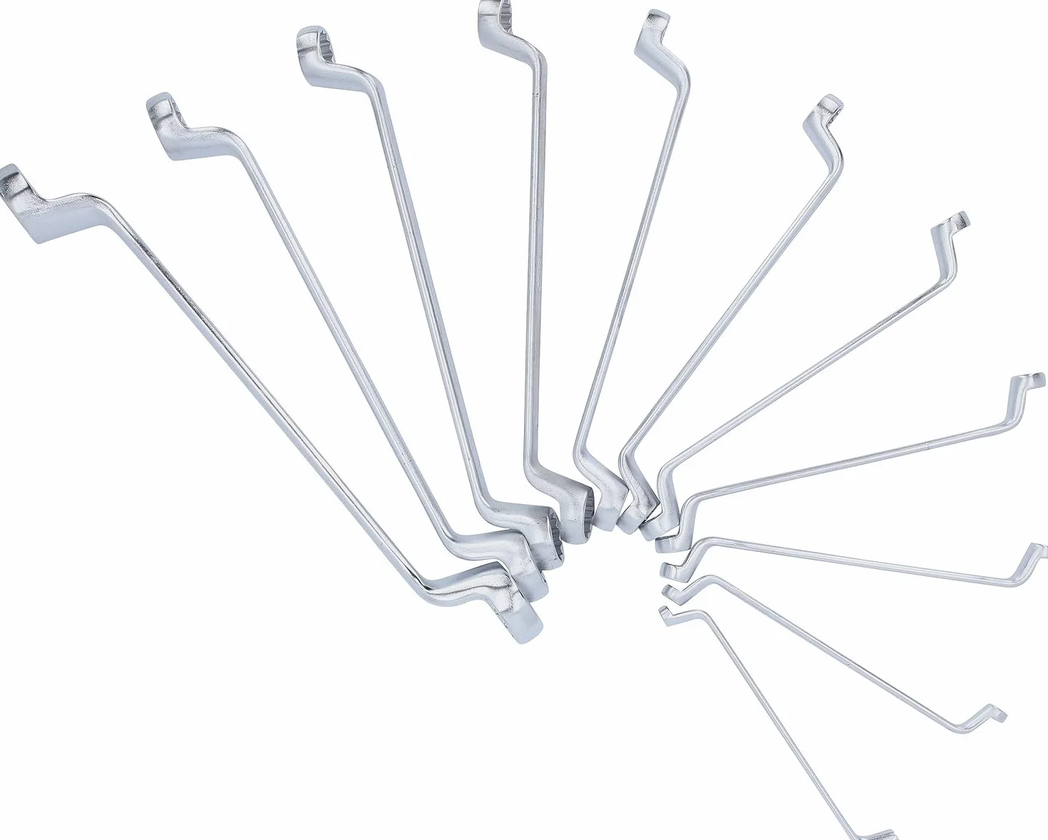 KS Tools 517.0222 Zest podwójnych kluczy oczkowych zagietych, 11-szt, 6x7-30x32mm