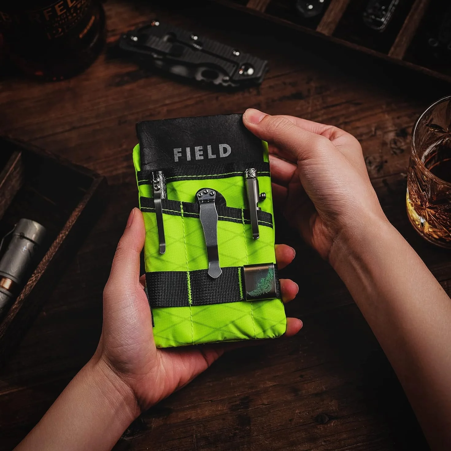 VIPERADE VE1 X-Pac EDC Werkzeugtasche Organizer EDC Pouch Klein EDC Taschen Pocket Organizer Nylon Multitool Tasche Klein für Taschenlampe Taschenmesser Stift Notizbuch-Xpac Hot-Limonka