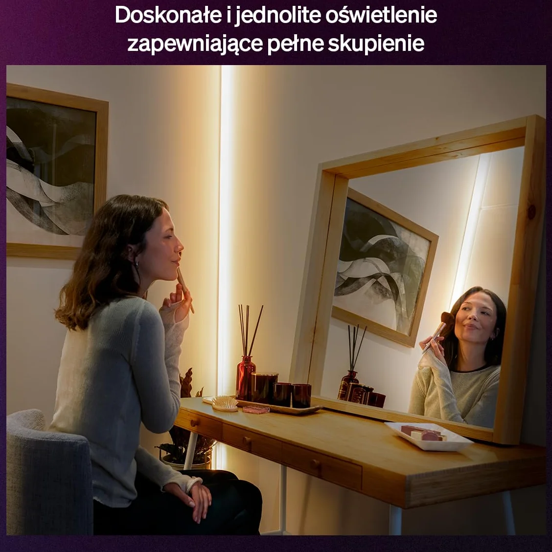 Philips Hue OmniGlow 3-metrowa taśma LED mikro LED, 2700 lm, żywe kolory i atmosfera, elastyczne oświetlenie wewnętrzne, jednolite światło, możliwość cięcia, sterowanie za pomocą aplikacji i głosem