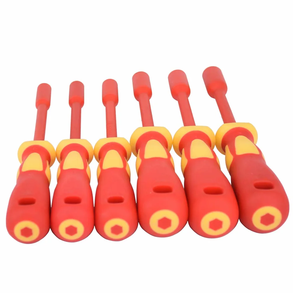 Zestaw 5 izolowanych wkrętaków elektrycznych 1000 V 4 mm-13 mm śrubokręt sześciokątny 8 mm x 125 mm