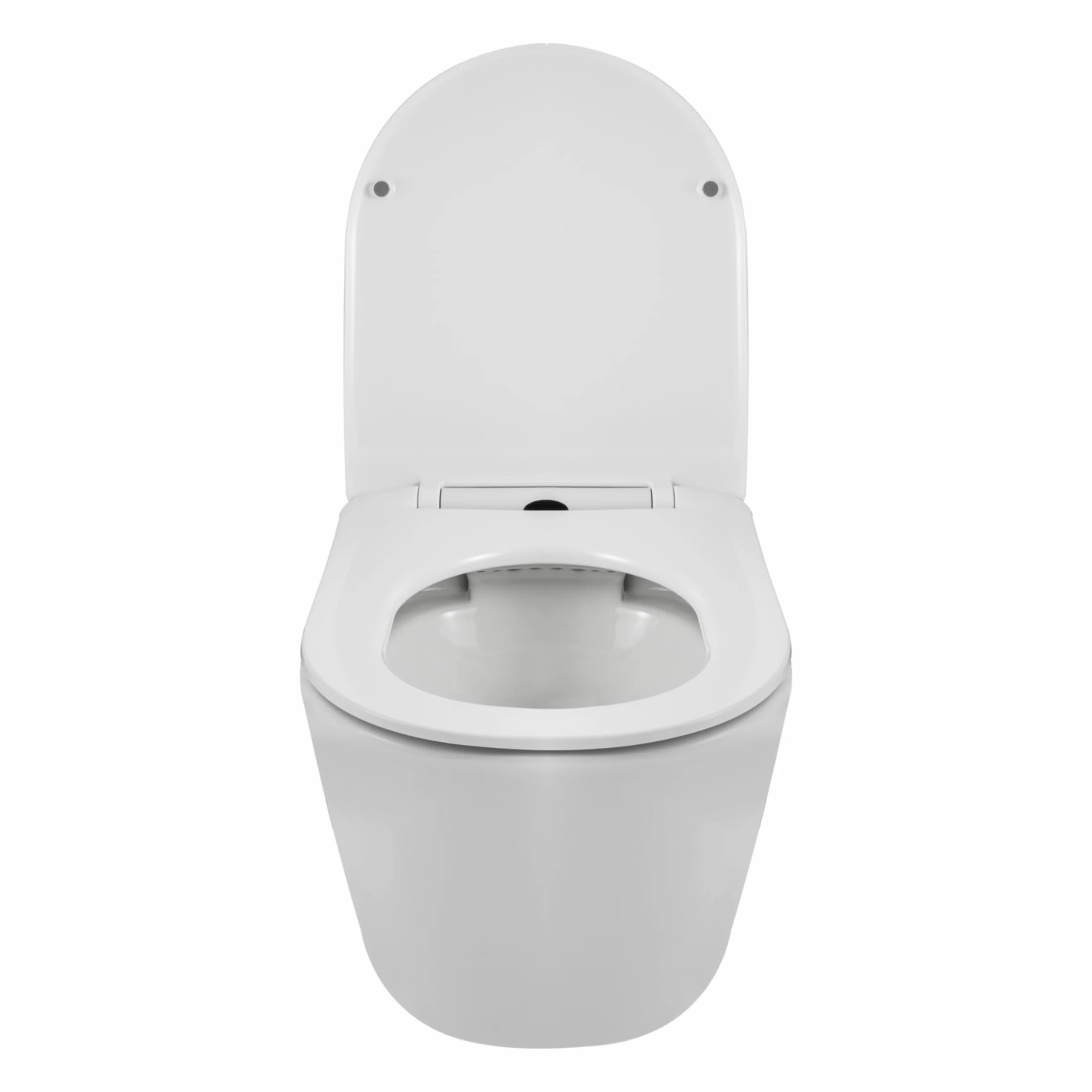 AquaUno Rimless wisząca muszla klozetowa bez obramowania – biała ceramiczna toaleta z systemem Quick Release z duroplastu, higieniczna i łatwa w pielęgnacji, w zestawie zestaw montażowy – model LIVO