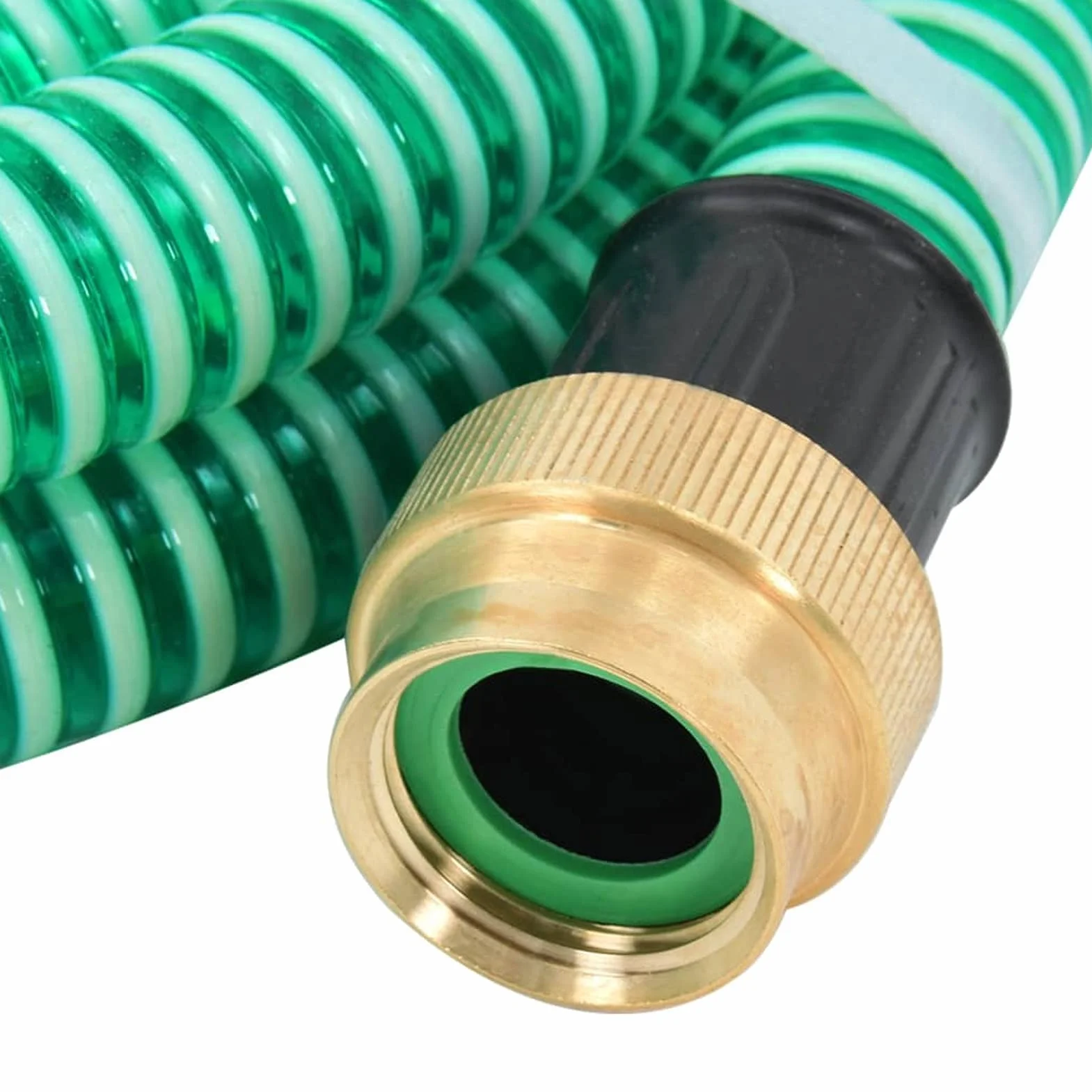 Wąż ssący z mosiężnymi przyłączami zielony 1,1" 10 m PVC akcesoria do pomp szybkozłączka 1 cal