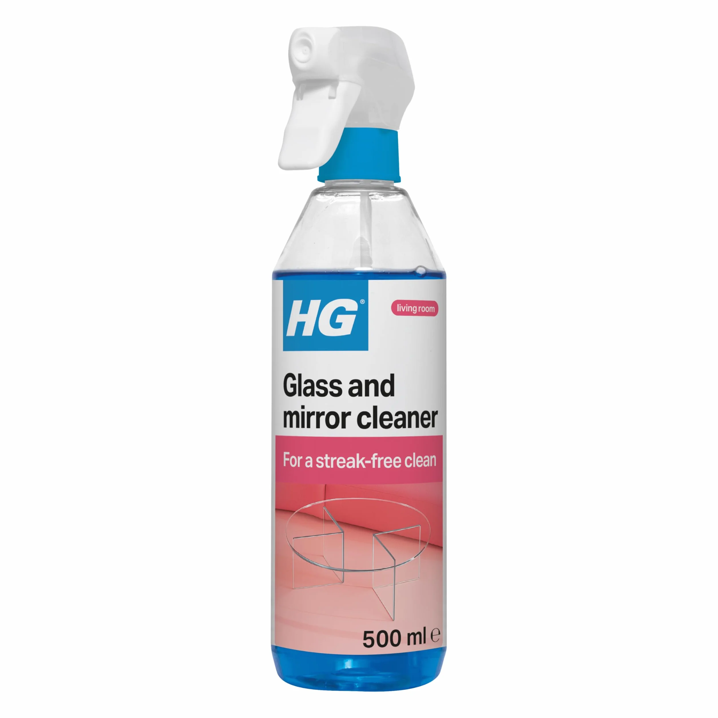 HG Środek do czyszczenia szkła i luster, bezsmugowy środek do czyszczenia szkła, skutecznie usuwa tłuszcz i brud z okien i powierzchni - 500ml spray (142050106) (opakowanie może się różnić)