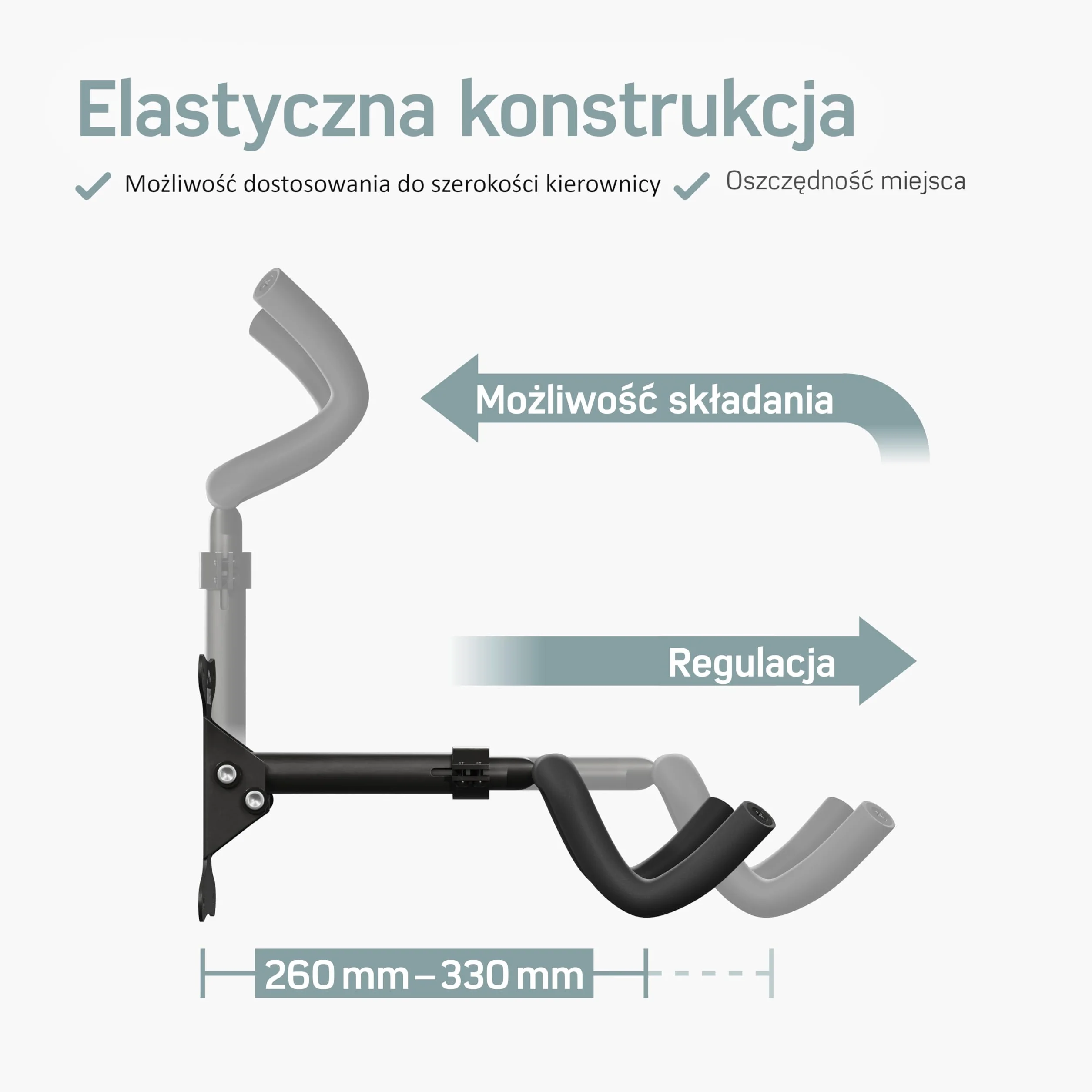 Borgen Uchwyt ścienny do rowerów Uchwyt na rower - regulacja kąta i odległości od ściany, składany, MTB, rower szosowy, uchwyt ścienny na rower - dodatkowa miękka podkładka.