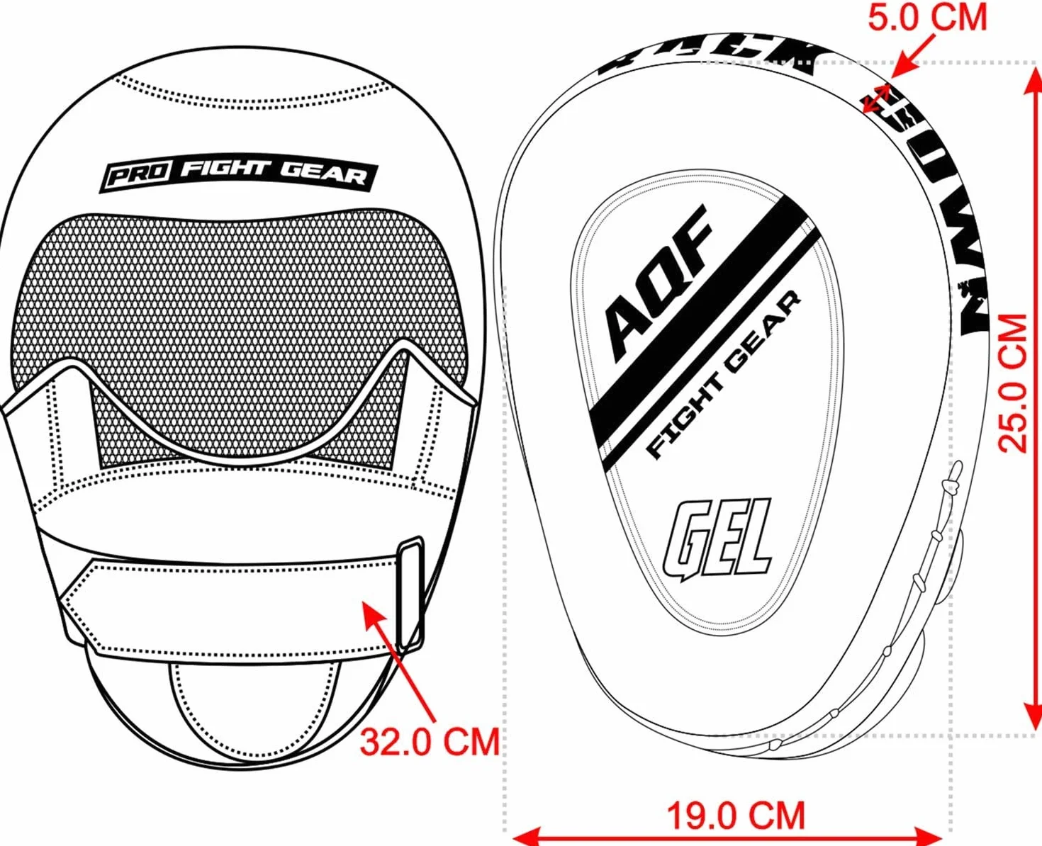 AQF Podkładki Bokserskie- Podkładka Treningowe Muay Thai-Rex Skórzane Łapy Bokserskie- MMA Boks Target Tarcze- Boxing Pad Do Kickboxing, Karate, Sztuk Walki