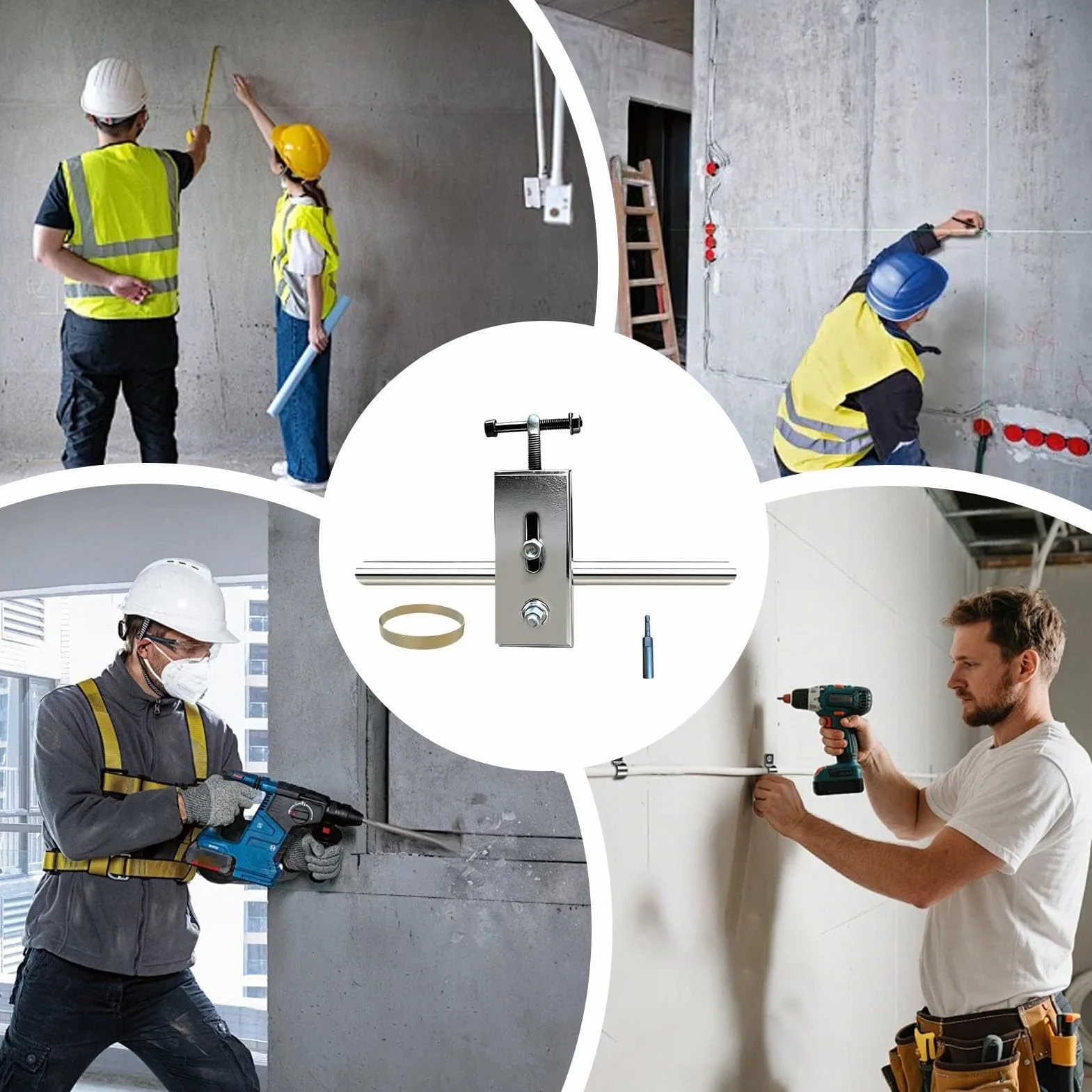 Przeciągarka do przewodów 15 m taśma stalowa wytrzymała giętka | Automatyczne narzędzie do wciągania drutów dla elektryków hydraulików techników na budowę instalacji rur i