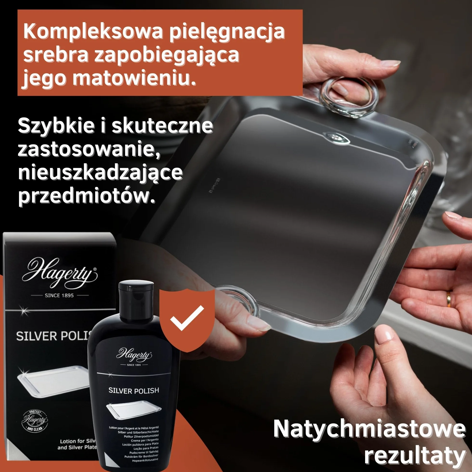 Hagerty Silver Polish 250 ml I Skuteczna politura do srebra i posrebrzanych metali I Pasta do polerowania o natychmiastowym działaniu do waz ramek akcesoriów dekoracji I Przywraca połysk