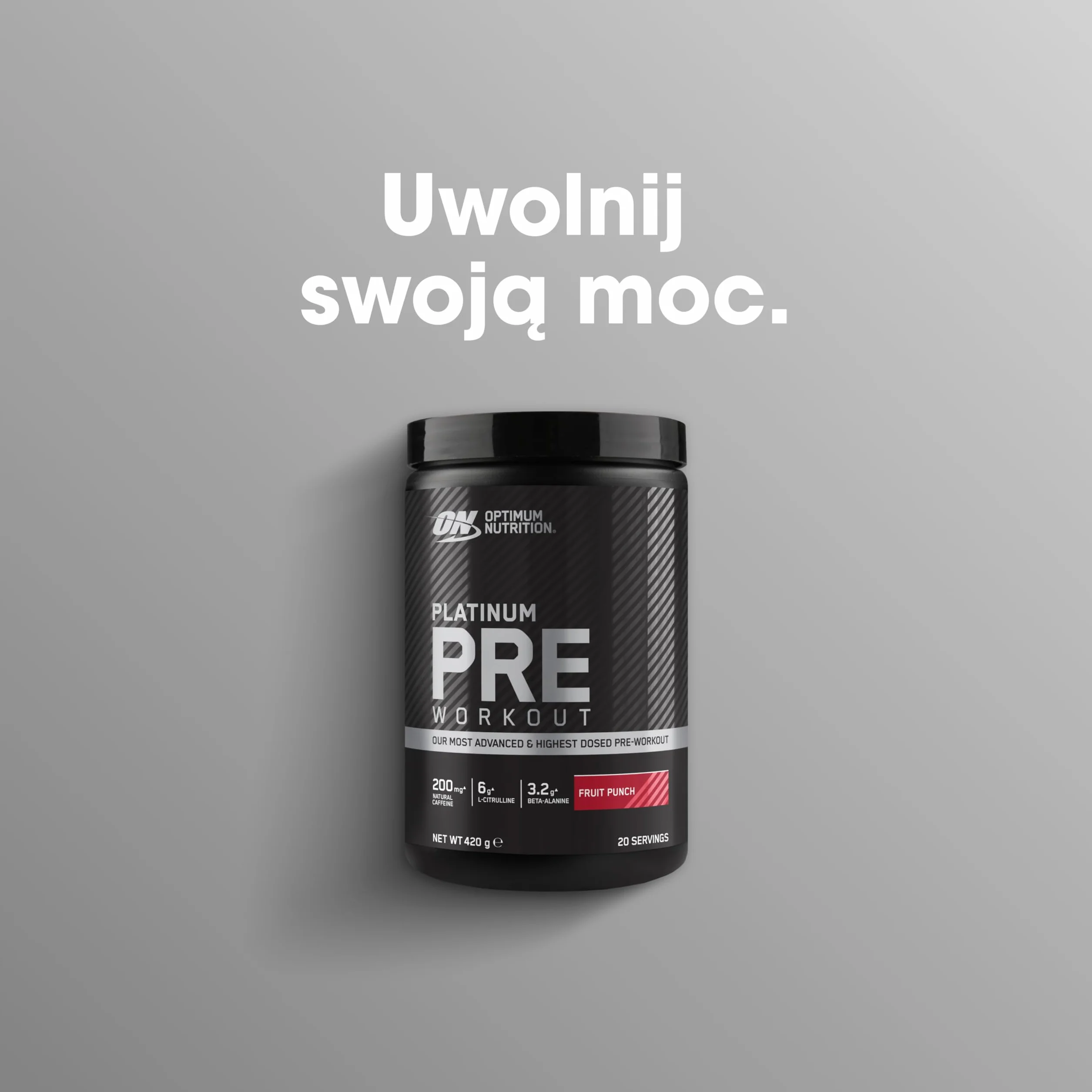 Optimum Nutrition Gold Standard przedtreningowa odżywka energetyczna monohydrat kreatyny beta-alanina kofeina wit. B12 B6 Fruit Punch 420 g