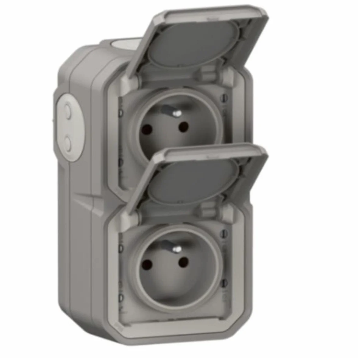 LEGRAND Plexo Earth Podwójne Gniazdo Wodoodporne IP55 2P+T 16A Szary