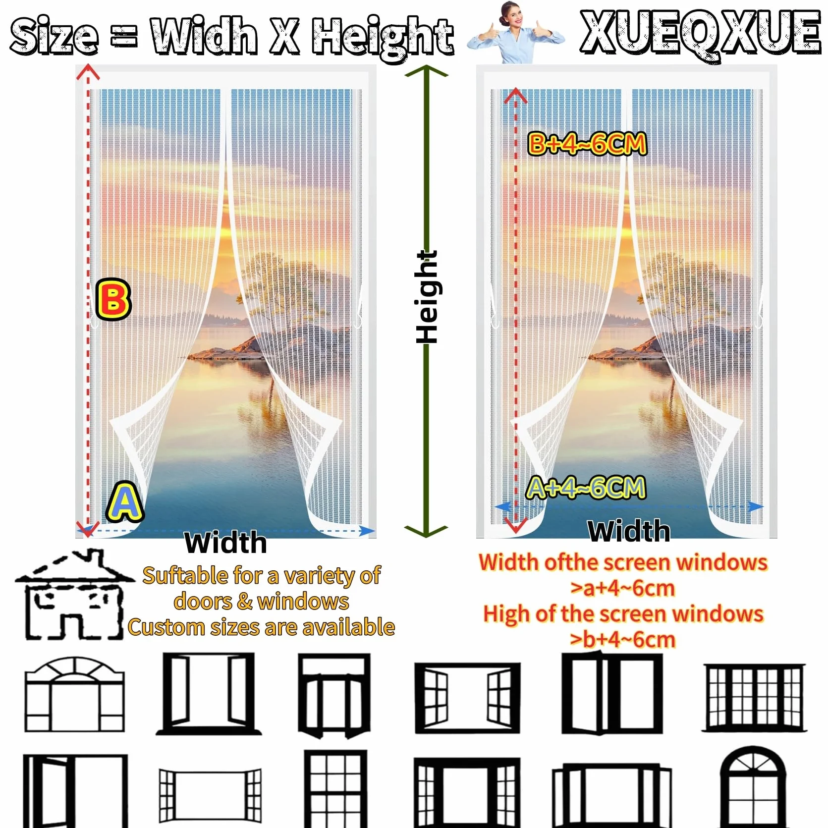 Moskitiery Do Drzwi 95 x 176 cm Silne Magnesy, Montaż Bez Wiercenia, Zamyka Się Automatycznie, Chroni Przed Muchami I Owadami Siatki Przeciw Owadom Do Balkonowych I Sypialni, Biały