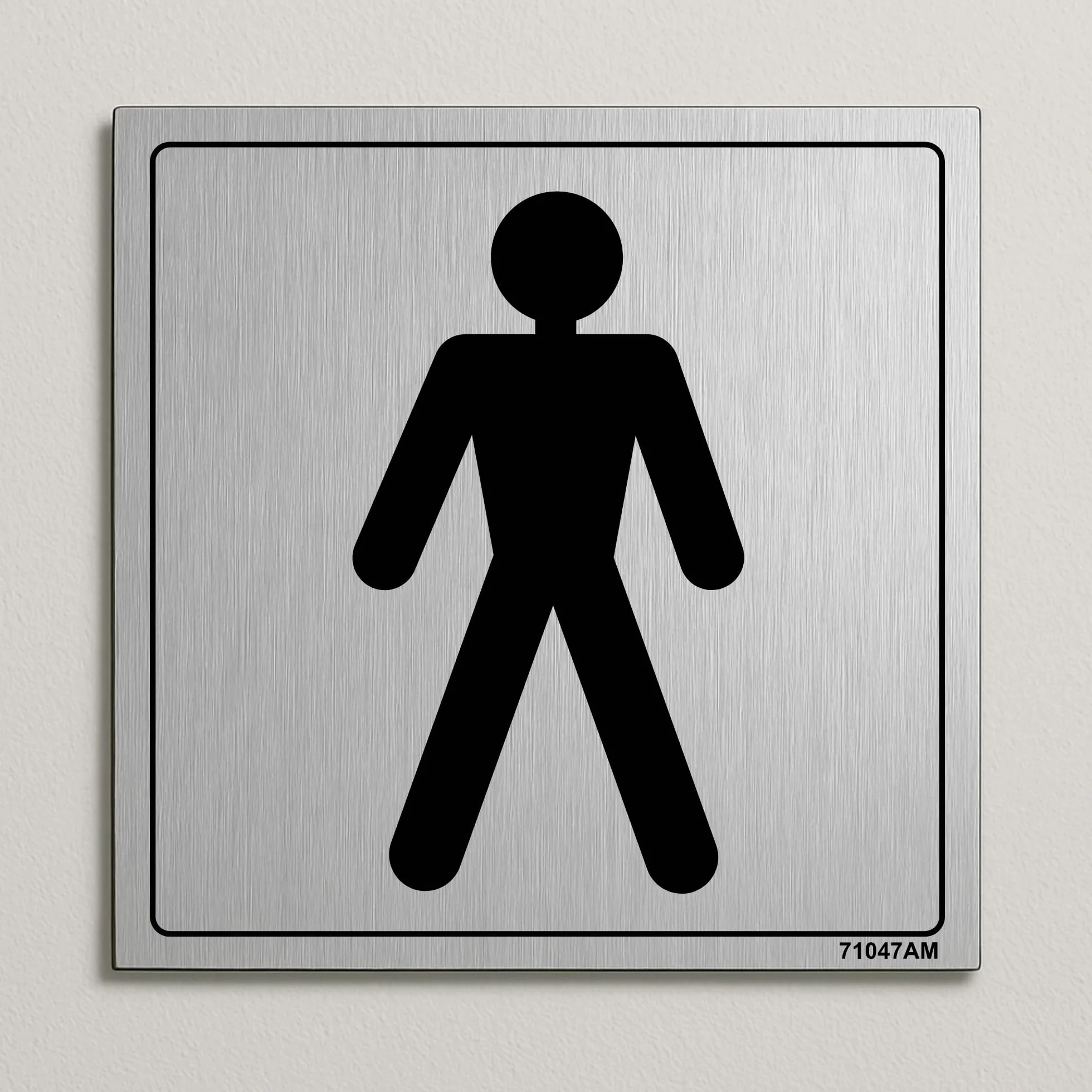 Znak toaletowy VSafety General Door-Gents - 150 mm x 150 mm - samoprzylepny efekt lu