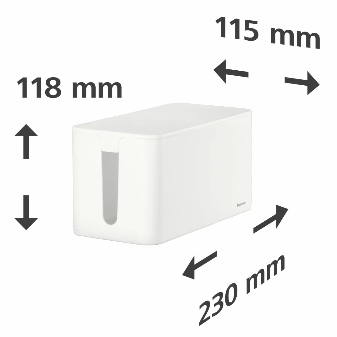 Hama 20661 Mini' skrzynka kablowa, 11,5 x 23 x 11,8 (szer. x gł. x wys.), z gumowymi nóżkami, biała