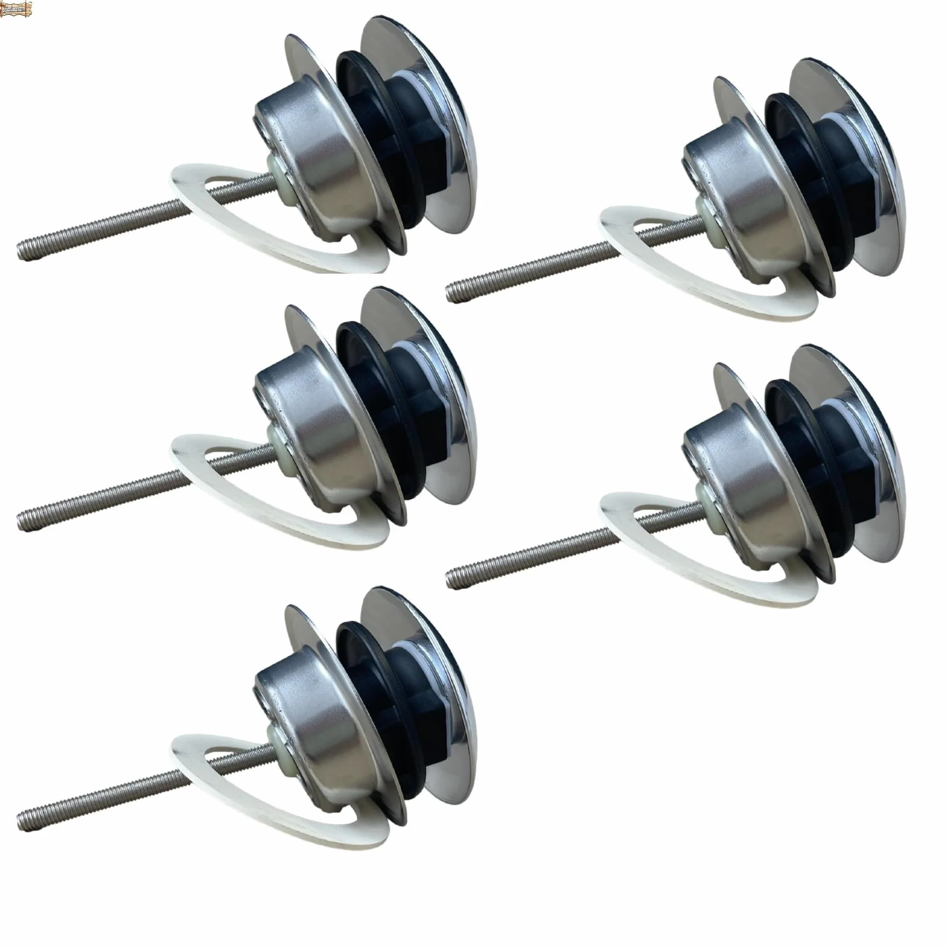 BricoLoco.com Click clack uniwersalny korek umywalkowy 5 szt. System zatrzaskowy mechanizm zatrzaskowy do konwersji konwencjonalnej nasadki kratki na zawór Click clack umywalka wanna zlew (5)
