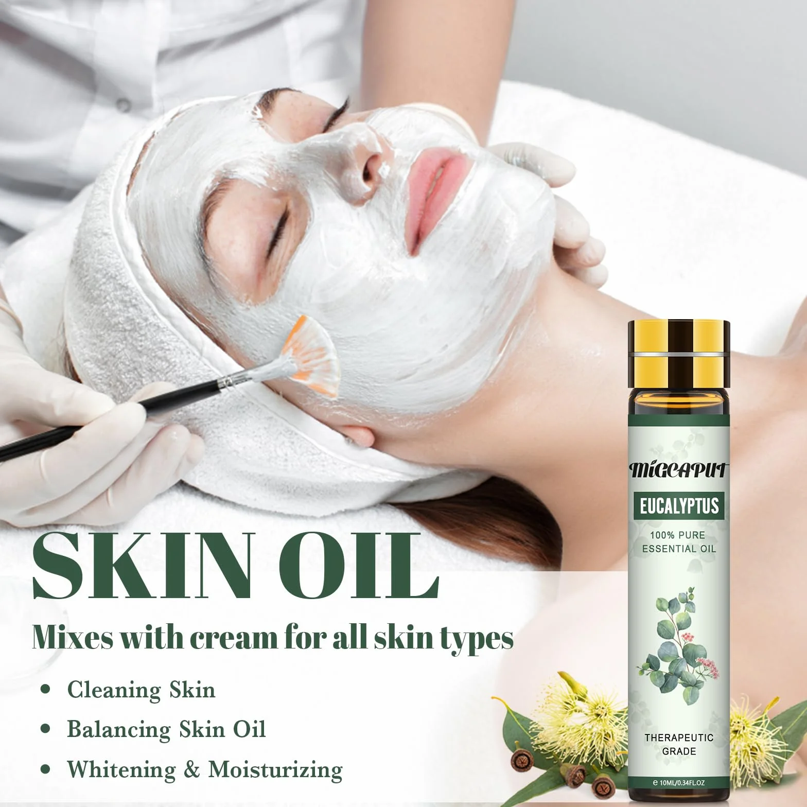 Olejki Eteryczne Eukaliptusowe 100% Naturalny Klasy Terapeutycznej 2 x 10ML do Aromaterapii