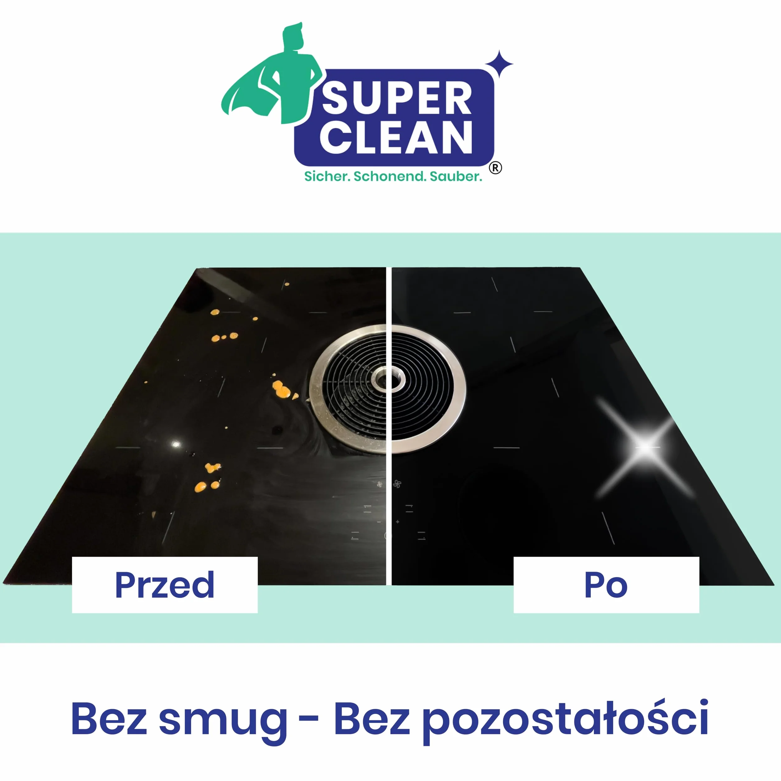 SUPER CLEAN Środek do czyszczenia płyt kuchennych do wszystkich płyt ceramicznych i indukcyjnych | Zawartość: 250 ml | Usuwa przypalenia i tłuszcz – Skuteczne czyszczenie i pielęgnacja