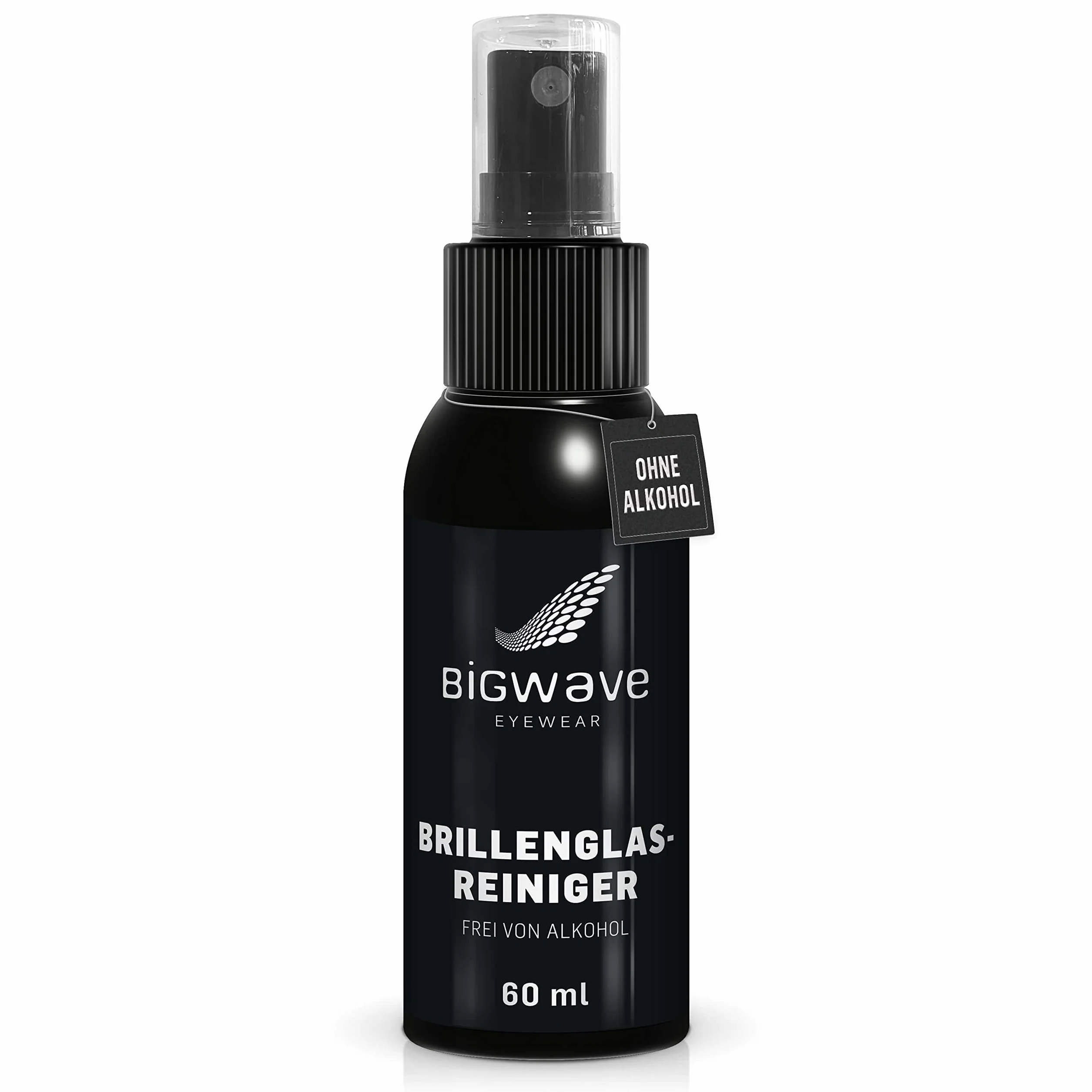 BIGWAVE Spray do czyszczenia okularów do delikatnego i bez smug czyszczenia wszystkich soczewek okularowych bez alkoholu – 60ml Premium spray do czyszczenia okularów idealny również na okulary