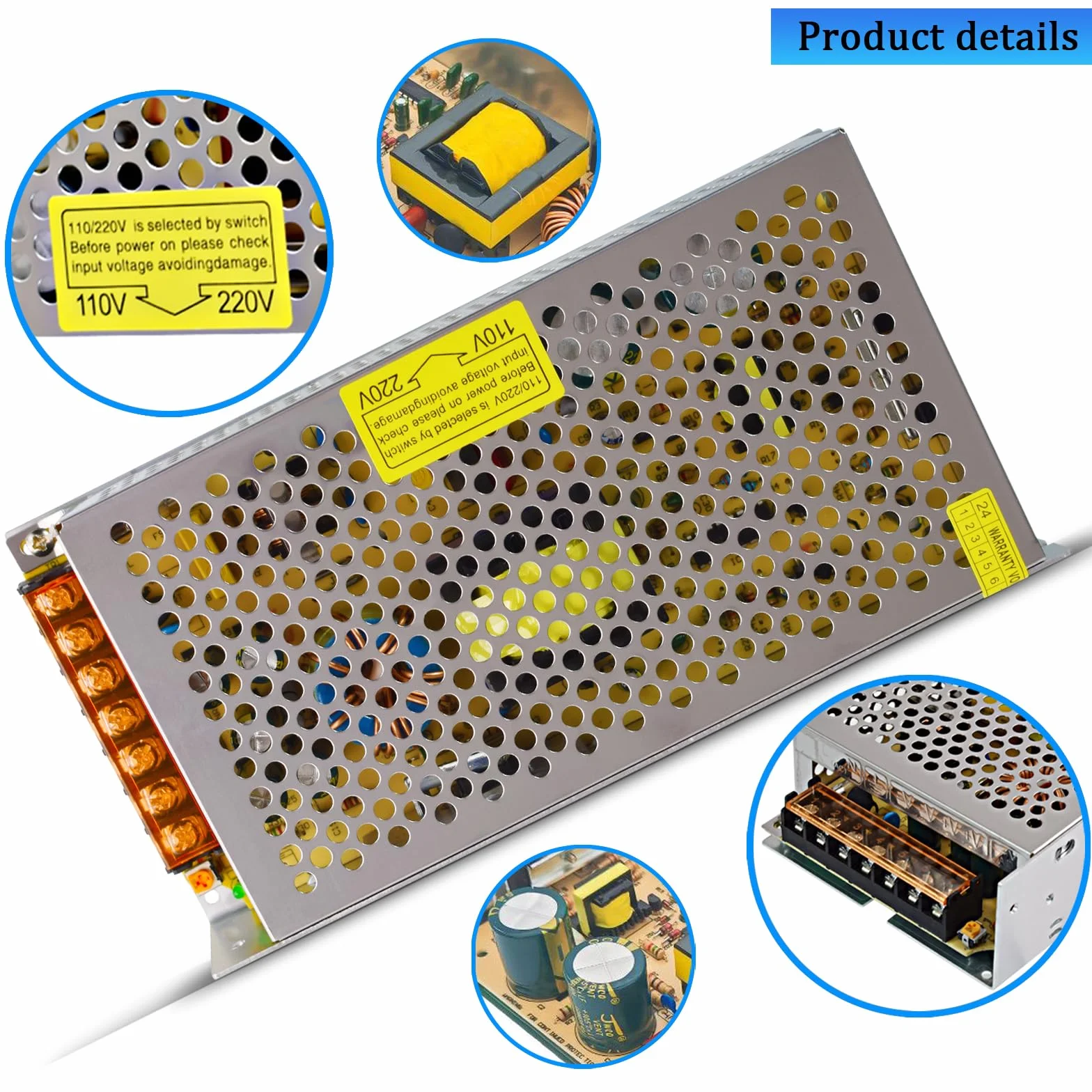 Zasilacz 5V 30A 150W, transformator AC 110/220V na DC 5V, konwerter do LED i automatyki