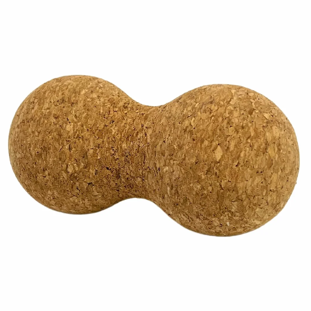 Naturalne korkowe akcesoria do masażu powięzi podwójna piłka 6,5 x 13,5 cm