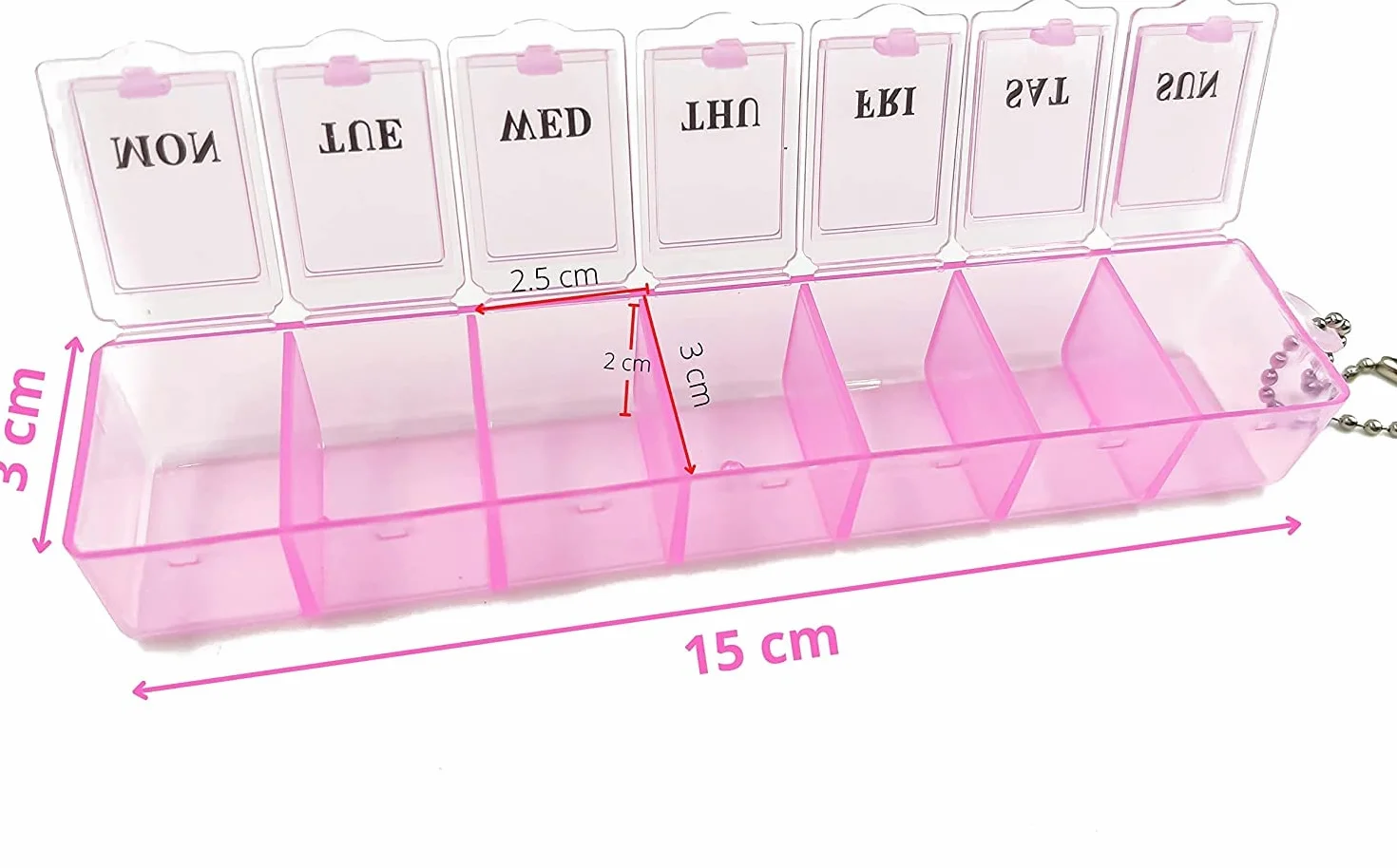 Pill Box Organiser 7-Day 1 Time a Day Medicine Storage Case Weekly Pills Container