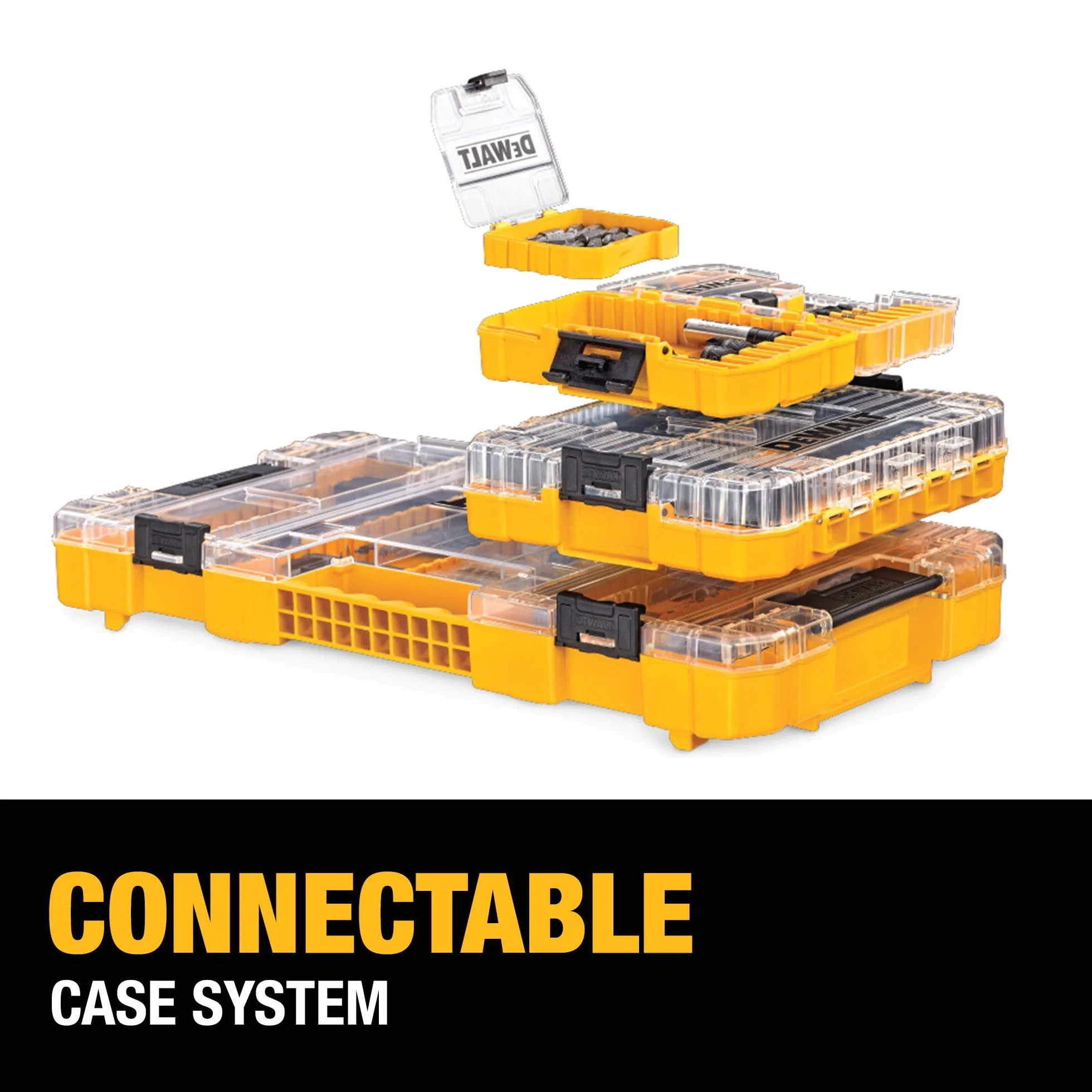 DEWALT Zestaw wkrętaków z wytrzymałą obudową, 45-częściowy (DW2166), zestaw wkrętaków szarych/srebrnych z wytrzymałą obudową