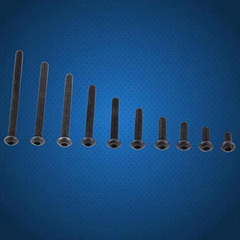 50 szt. stal czarna śruba guzikowa M3 śruba z łbem sześciokątnym z łbem okrągłym (M3 x 16 mm)