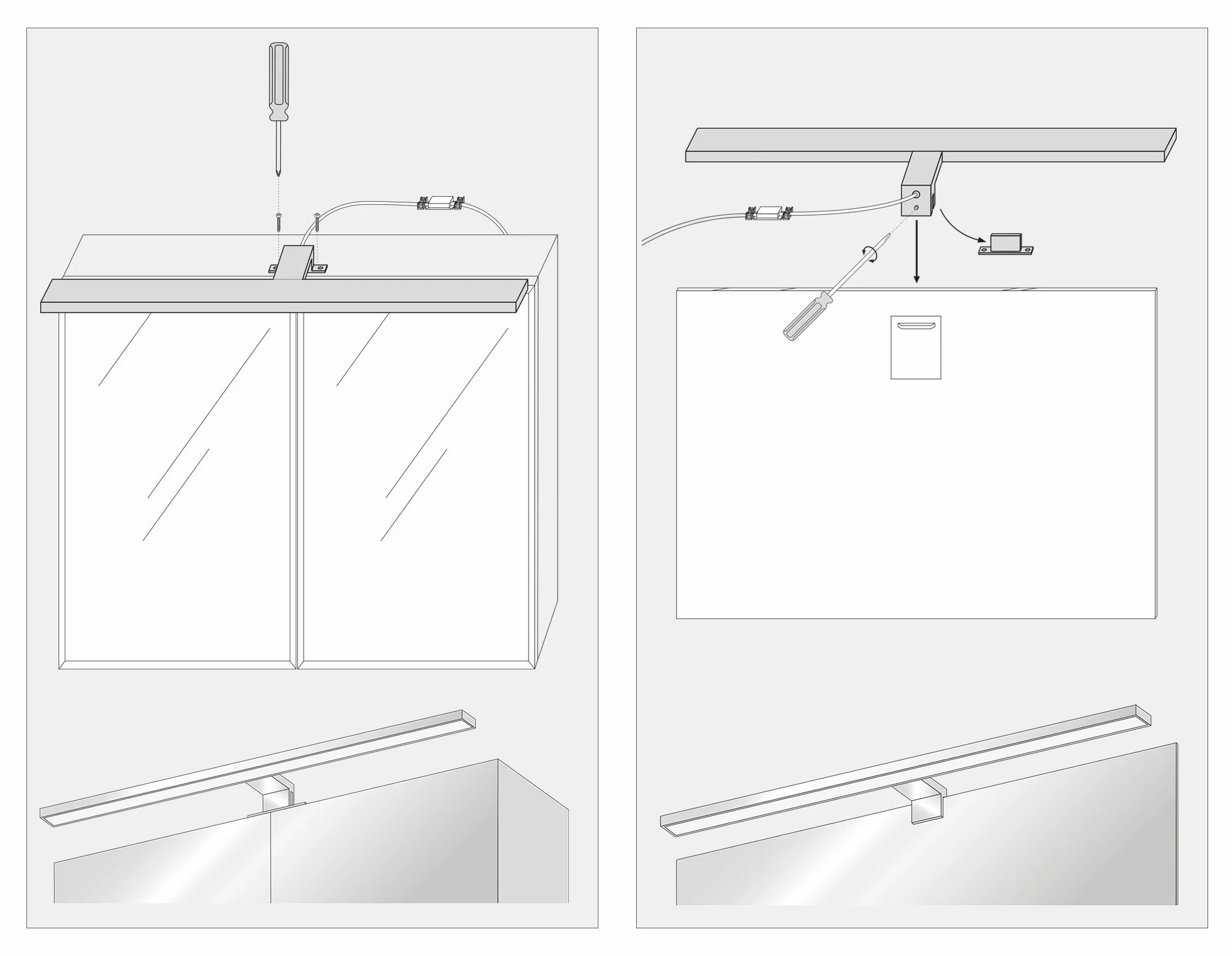 SEBSON® lampa LED do lustra, łazienka, 80cm, lampa montażowa + lampa zaciskowa, neutralna biel 4000 K, 780x98x44mm, 15W 1300lm, aluminium, oświetlenie do wykonywania makijażu