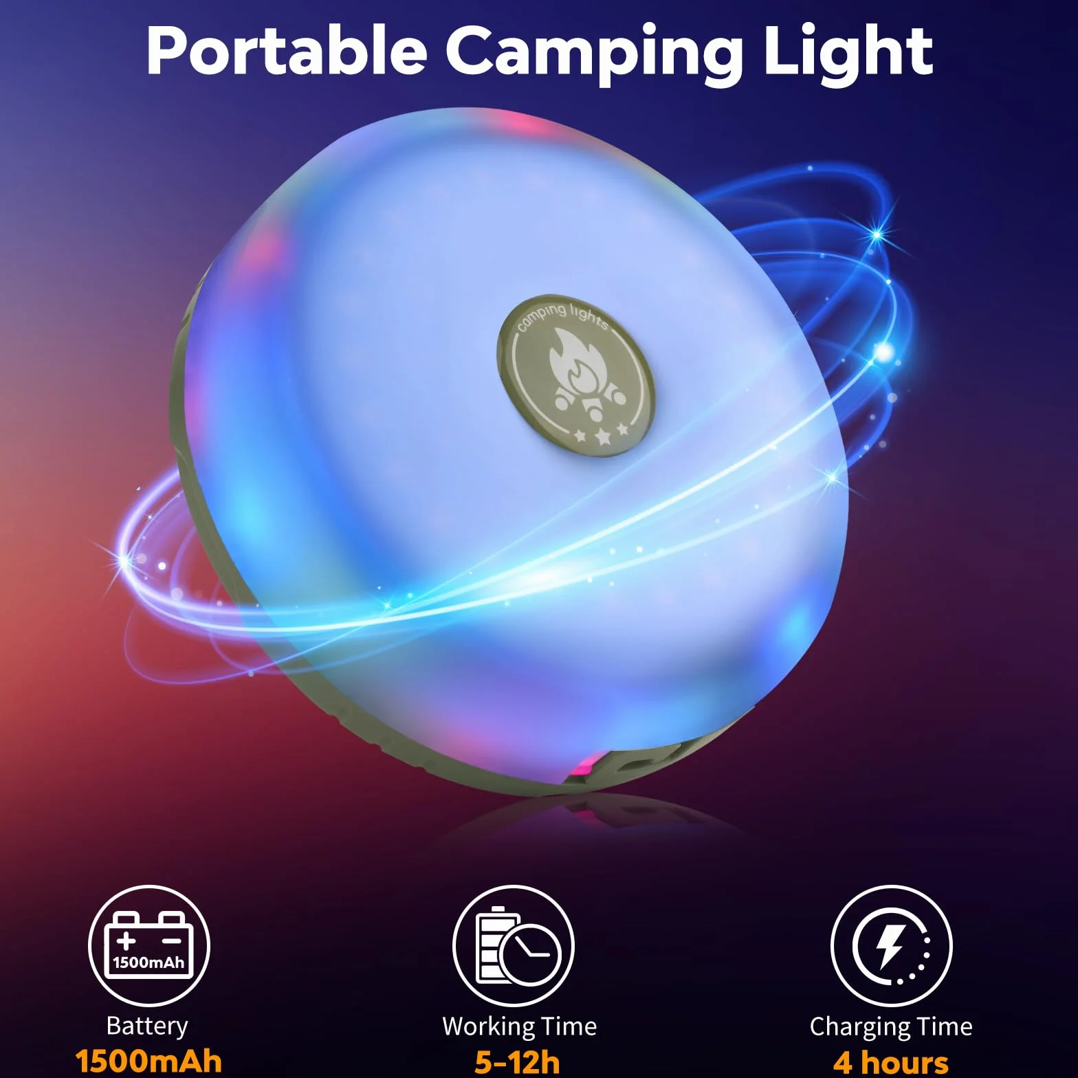 Lampki kempingowe zwijane - 10 m, 132 diody LED, wodoodporne, solarne, zwijane, lampki LED, zewnętrzne, kempingowe, USB, akumulatorowa lampa kempingowa do biwakowania, ogrodu i wędrówek