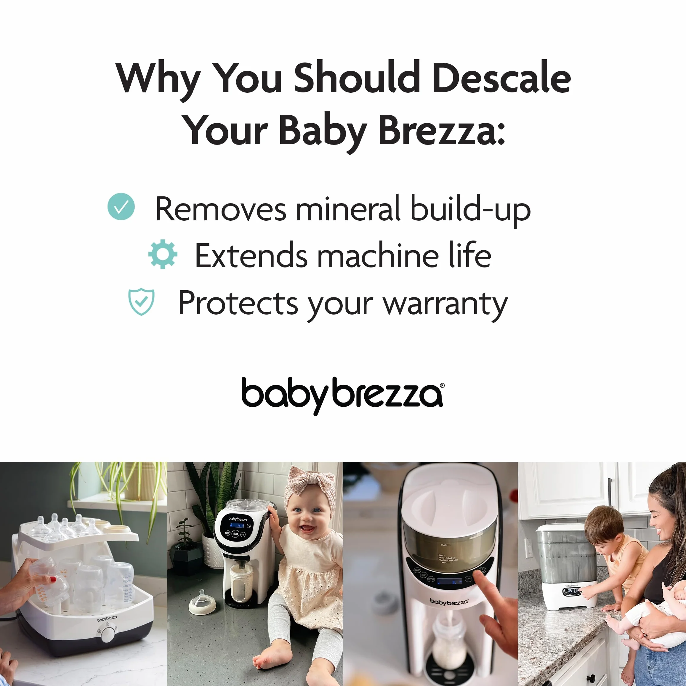 Baby Brezza Uniwersalne tabletki do odkamieniania, bezpieczne i skuteczne usuwanie kamienia do maszyn Baby Brezza – nietoksyczna, hipoalergiczna formuła