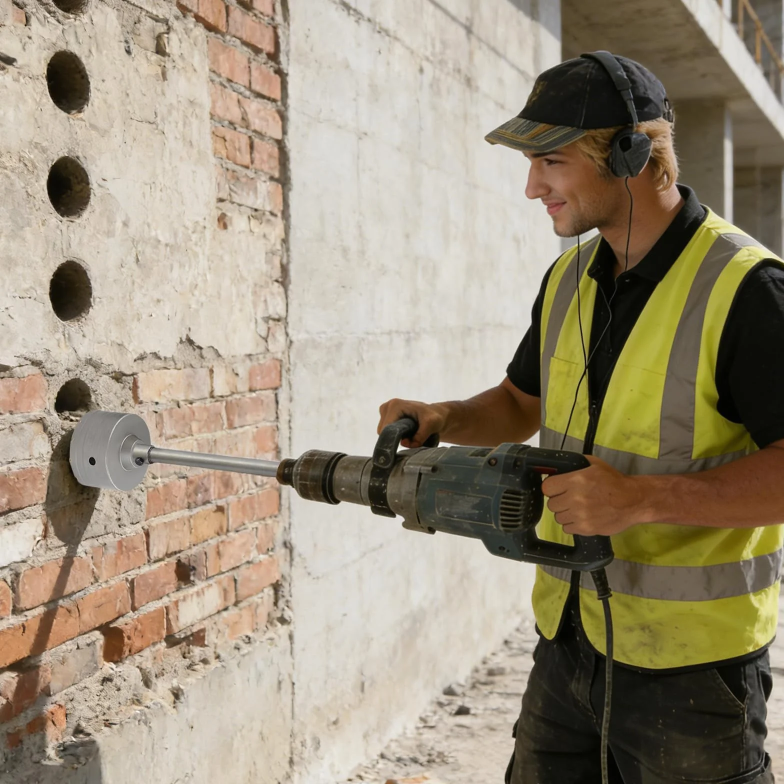 9 sztuk koronki wiertniczej zestaw wierteł otwornicowych z trzonem 300 mm SDS Plus i Max, wiertło do korony do betonu do muru, cegły, betonu, cementu, kamienia betonu, otworów betonowych, zestawów