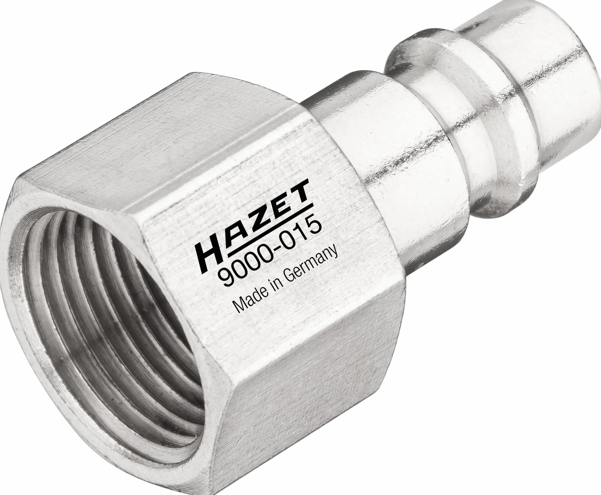 HAZET Nypel przyłączeniowy powietrza 9000-015, gwint wewnętrzny 16,41 mm (3/8"), do złączy sprężonego powietrza, wtyk złącza typu 2 Orion, standard DE, AT, SI, HU, CN, IN, PT, RU, PL, RO, TR