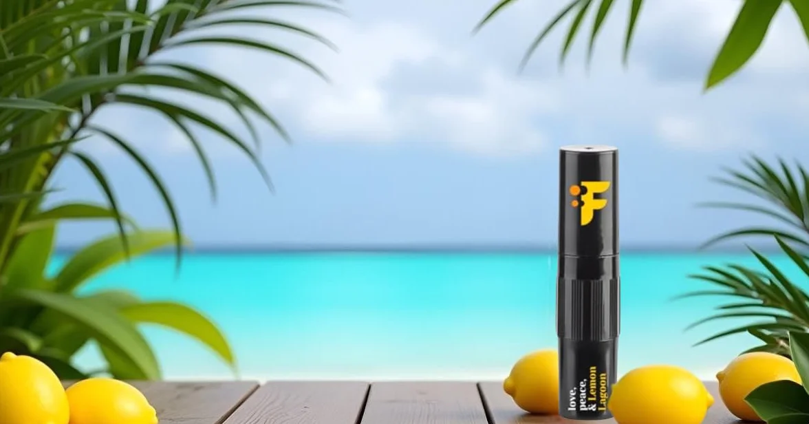 FIOROMA Premium inhalator do nosa z roll-on – kij do aromaterapii ze 100% naturalnymi olejkami eterycznymi – 7 wariantów zapachowych – przenośny i wielokrotnego użytku (Lemon La Lagoon)