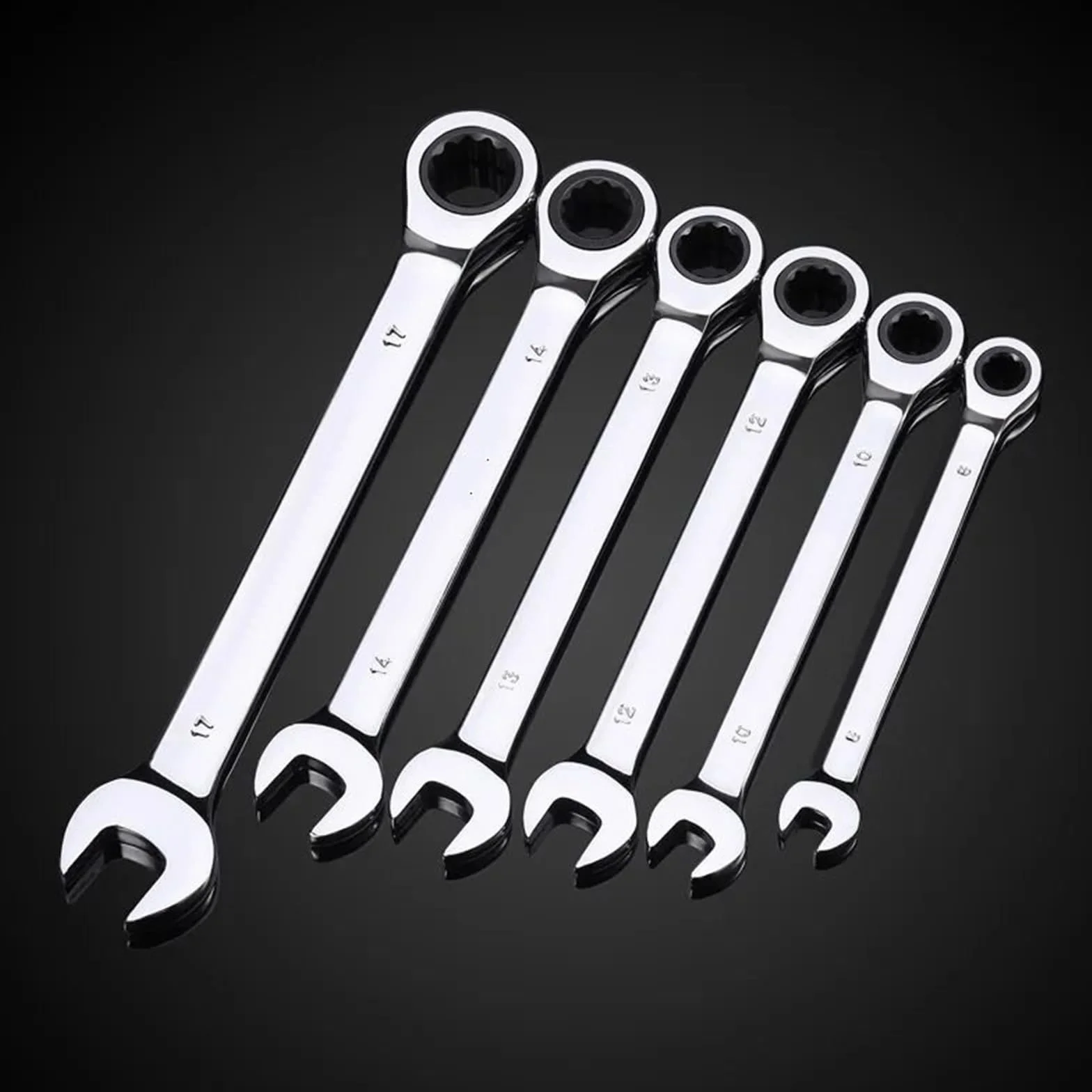 Telescopic Ratchet Zestaw kluczy płasko-oczkowych z grzechotką do narzędzia mechanicznego naprawy samochodów motocyklowych Klucze dynamometryczne(7PCS)