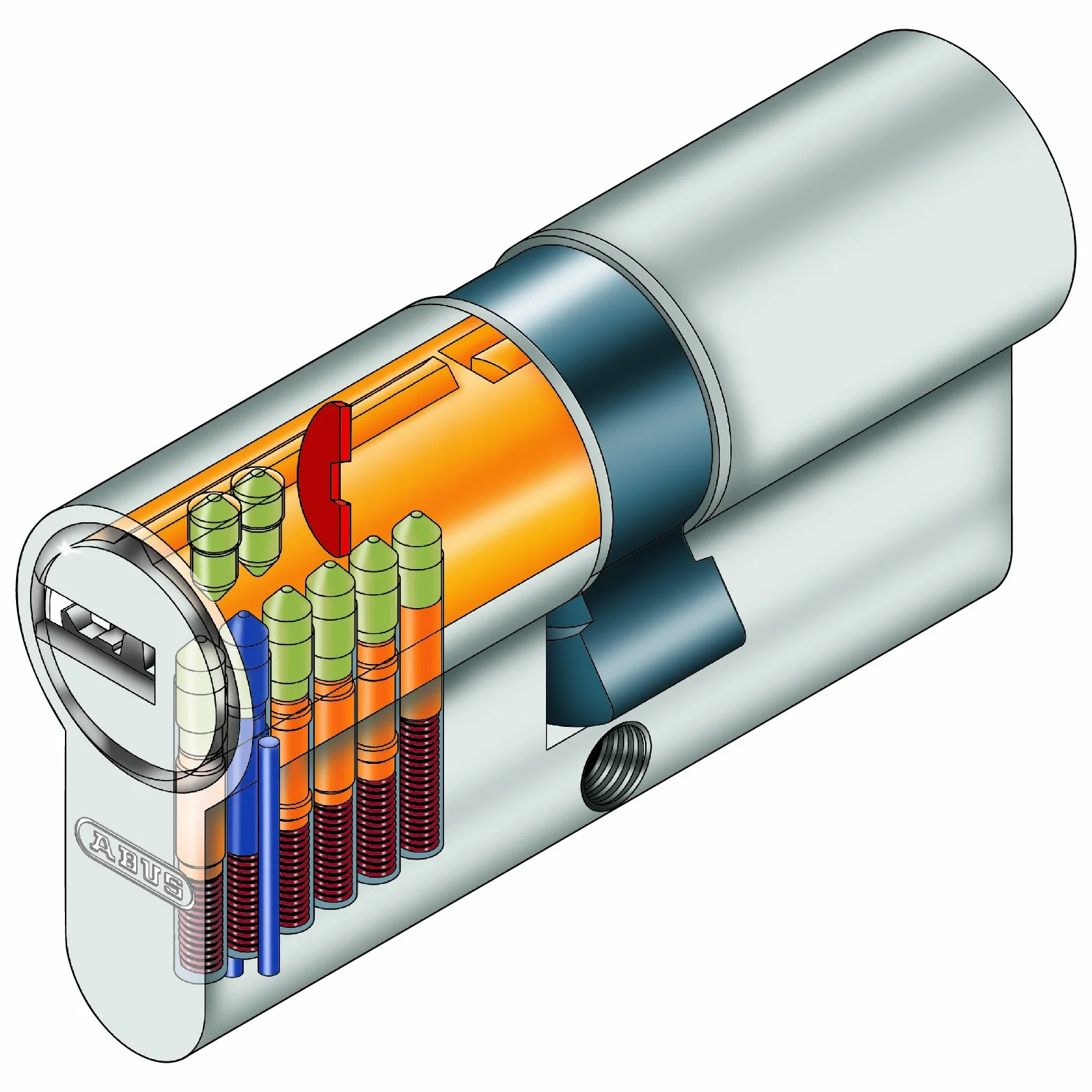 Abus EC-SNP Zamek cylindryczny do drzwi zewnętrznych/wejść 45 x 45 mm, matowy niklowany