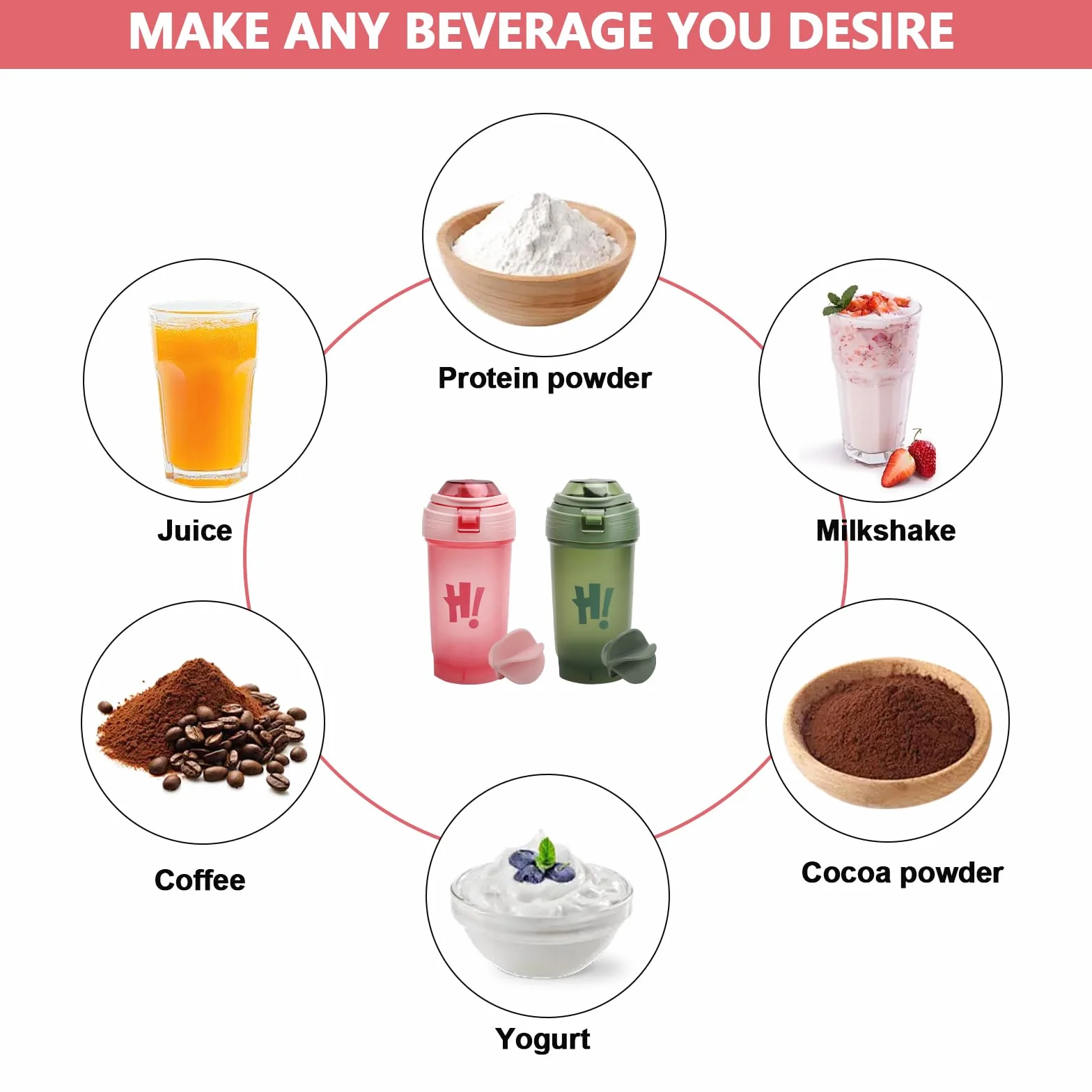 APOMOONS Shaker proteinowy, 2 sztuki, shaker proteinowy ze skalą pomiarową, nie zawiera BPA, szczelny, trwały, bezzapachowy, shaker do fitnessu, uprawiania sportu