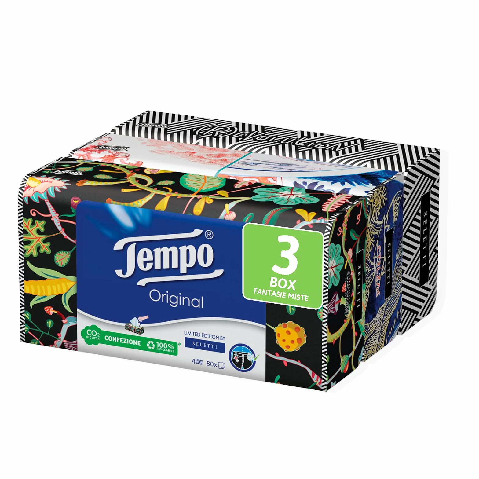Tempo Original 837040 Chusteczki, Biały, 3 x 80 szt.
