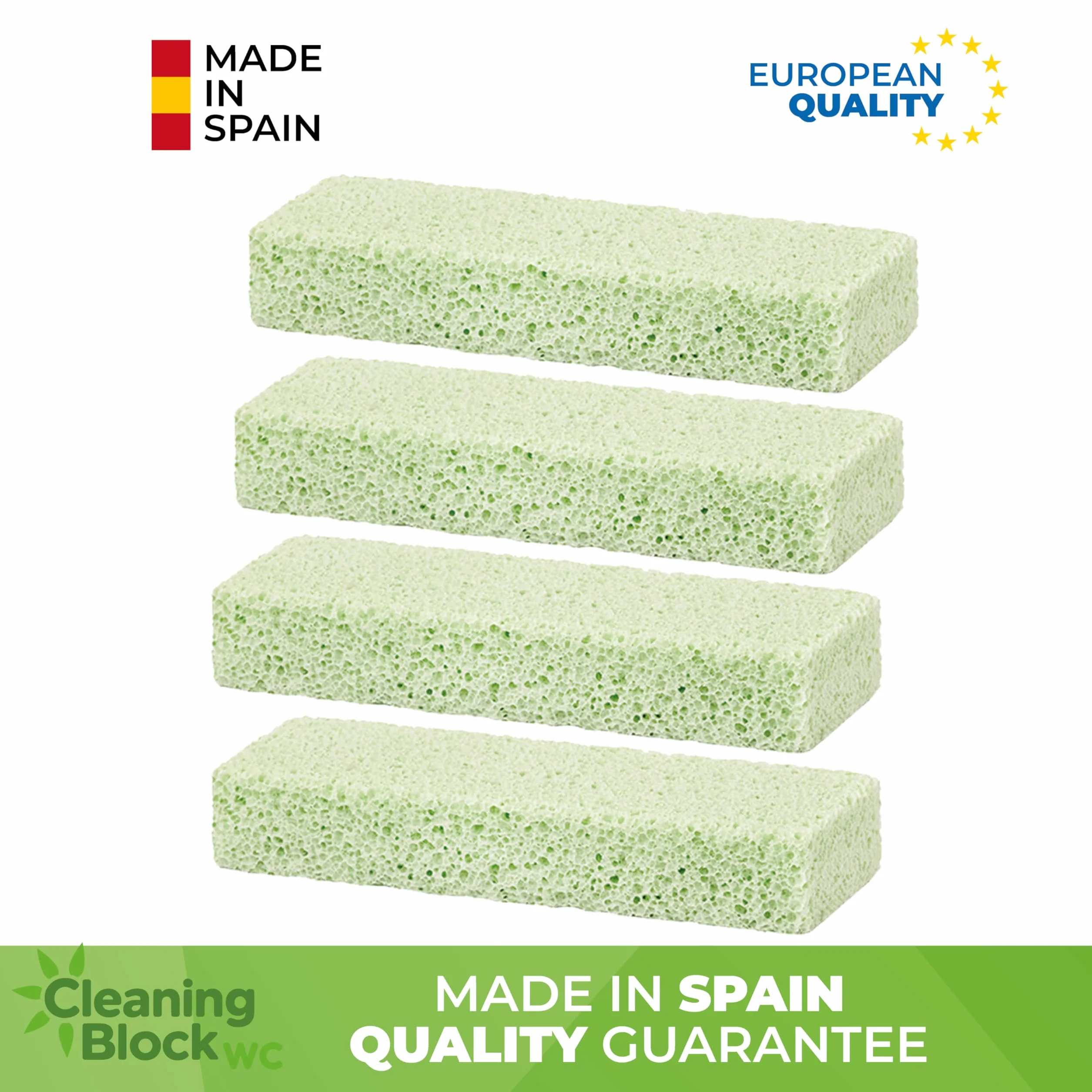 Cleaning Block WC - Skuteczne Pałeczki do Usuwania Kamienia i Żółtych Plam - Czyści WC, Umywalki, Prysznice i Wanny, Usuwa Trudne Zabrudzenia - Pack 4 Sztuki