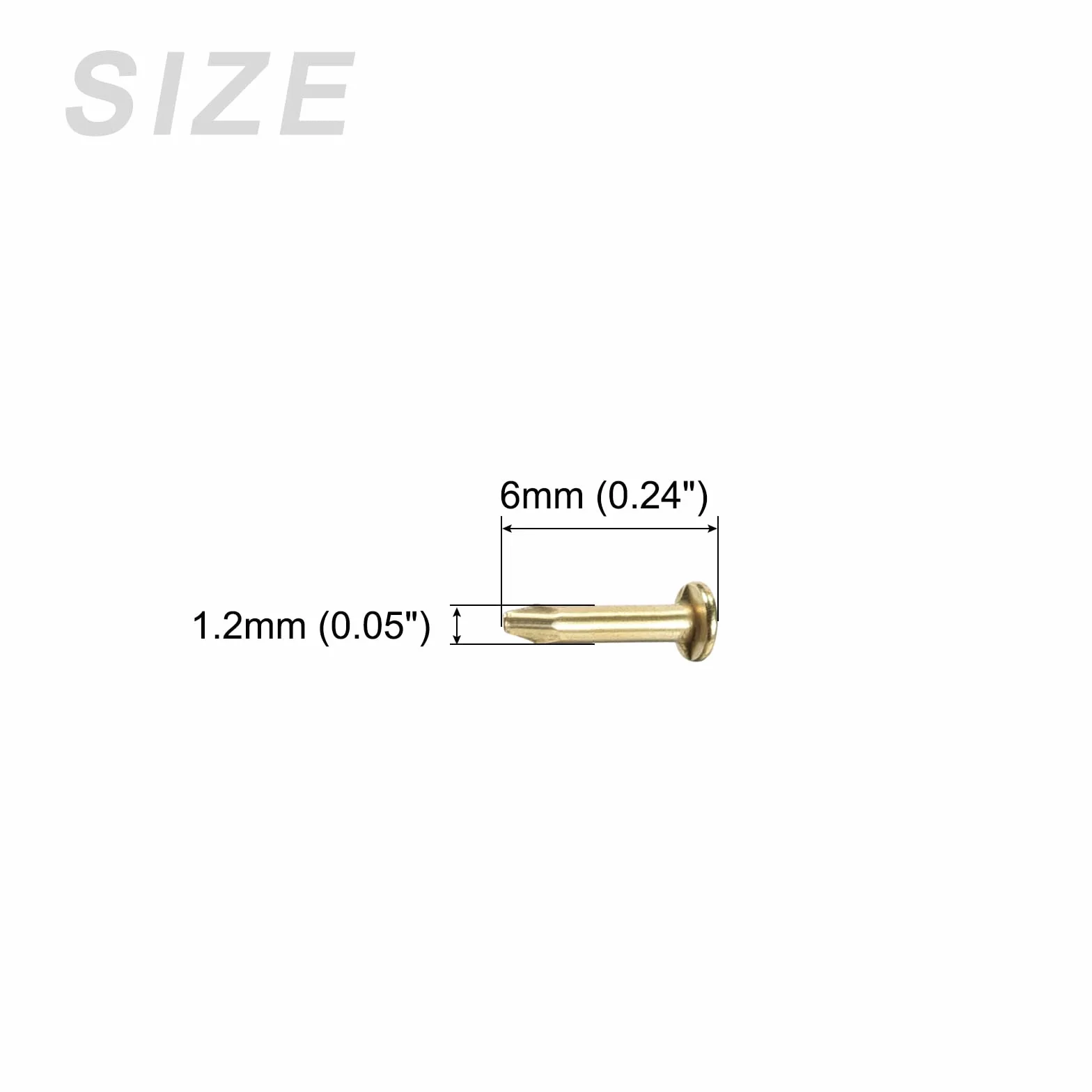 METALLIXITY Małe gwoździe (1,2 x 6 mm) 200 szt. stal węglowa małe gwoździe - do obróbki drewna, gospodarstwa domowego, złoty odcień
