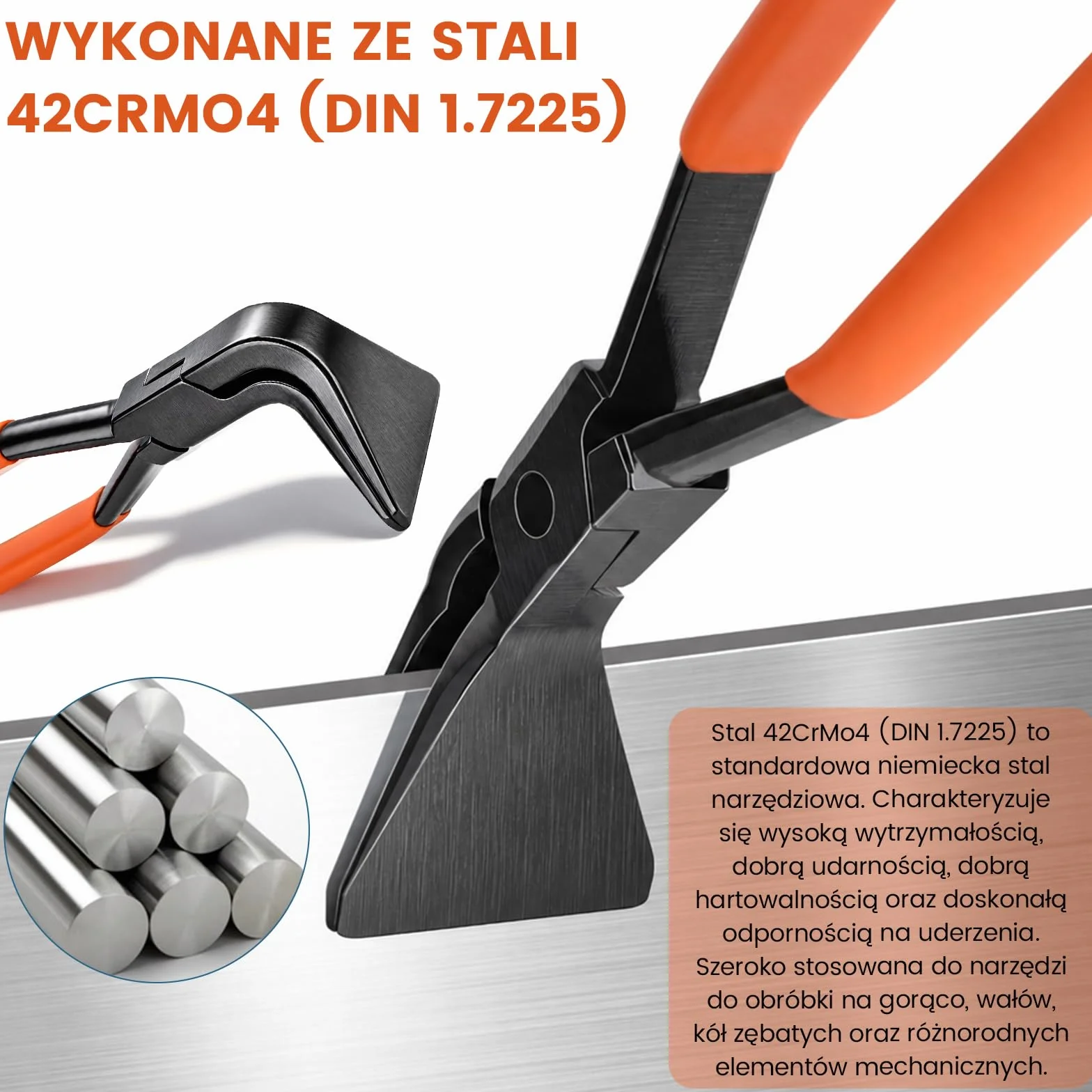 Szczypce do zaginania blachy, zestaw 3 sztuk szczypiec do cięcia prostych 0°, kątowe 45° i 90, ok. 55 mm szerokość szczęk 280 mm długość szczypce do gięcia, stal węglowa czarna oksydowana, narzędzie dachowe Spengler